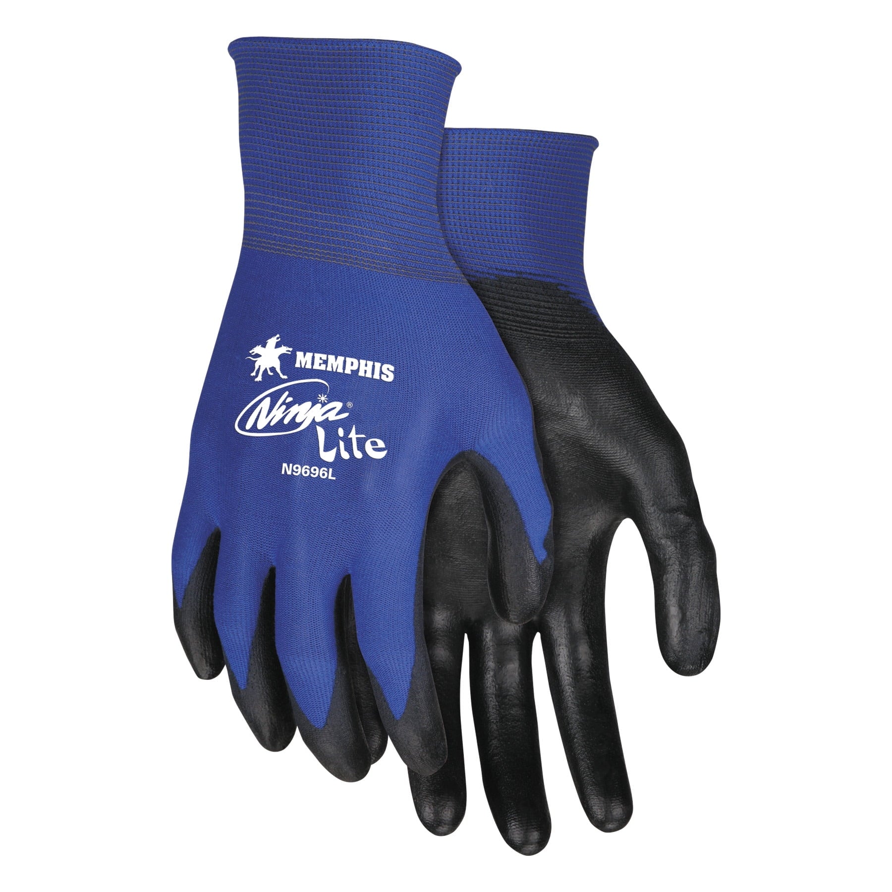 MCR Safety Ultra Tech Tactile Dexterity Work Gloves, Blue/Black, Medium, 1 Dozen -CRWN9696M