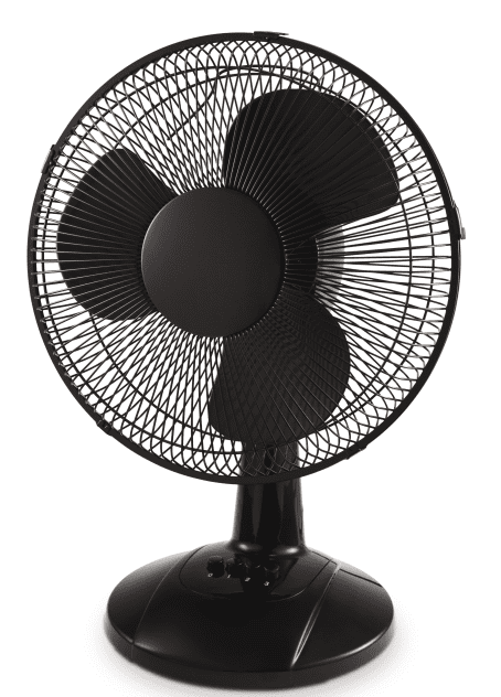 Mainstays 12-Inch Table Fan with Adjustable 3-Speed Settings and Oscillation, White, FT30-8MBWV