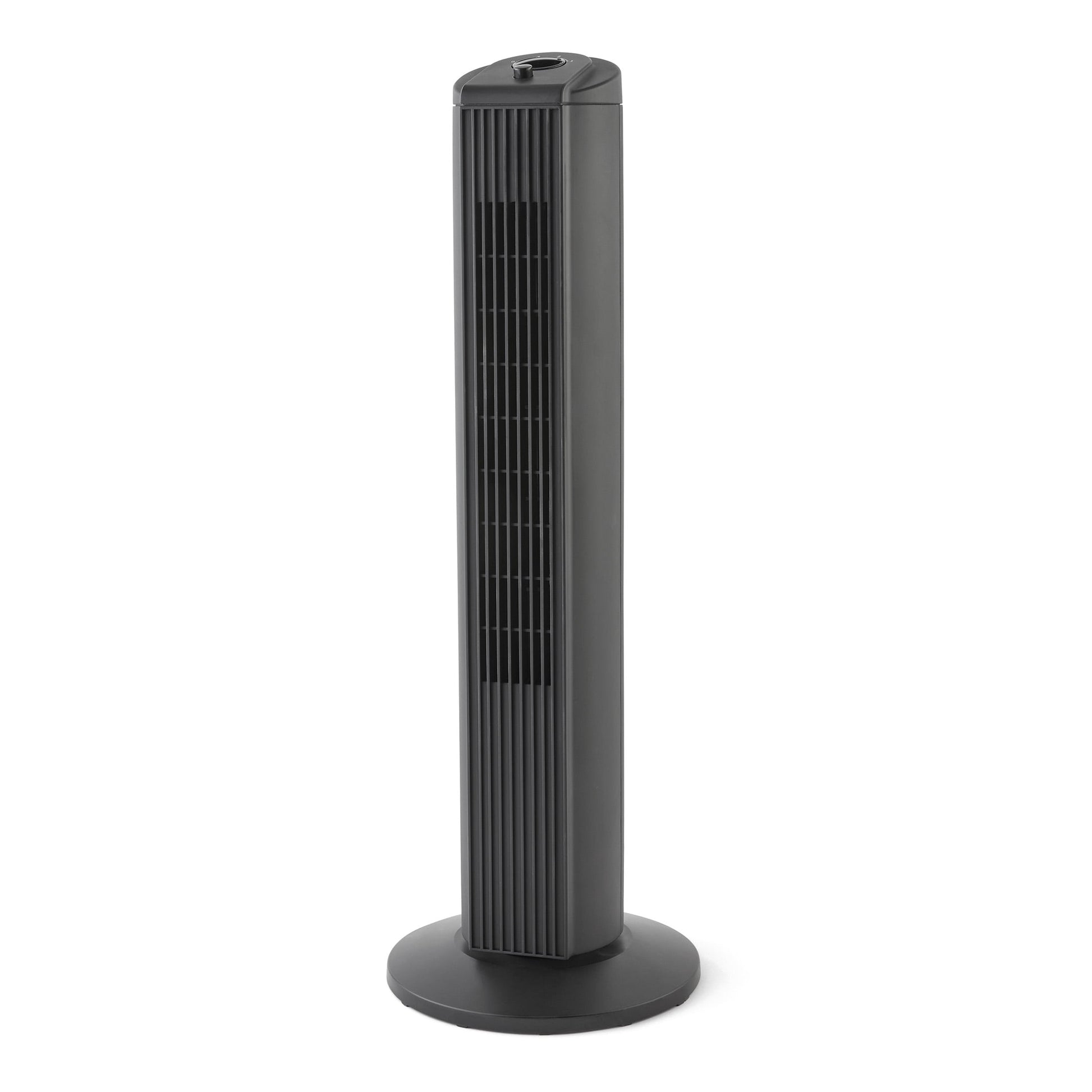 Mainstays 28-Inch Tower Fan with 3-Speed Settings and Oscillation, Black, MSWMT24MBV