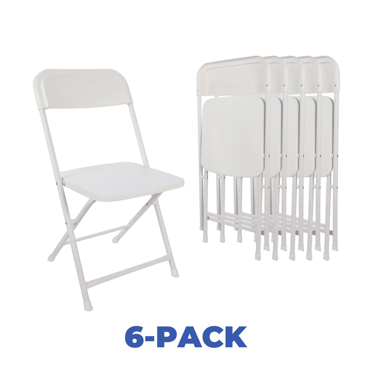 Mainstays Resin Event Folding Chair, White (Set of 6)