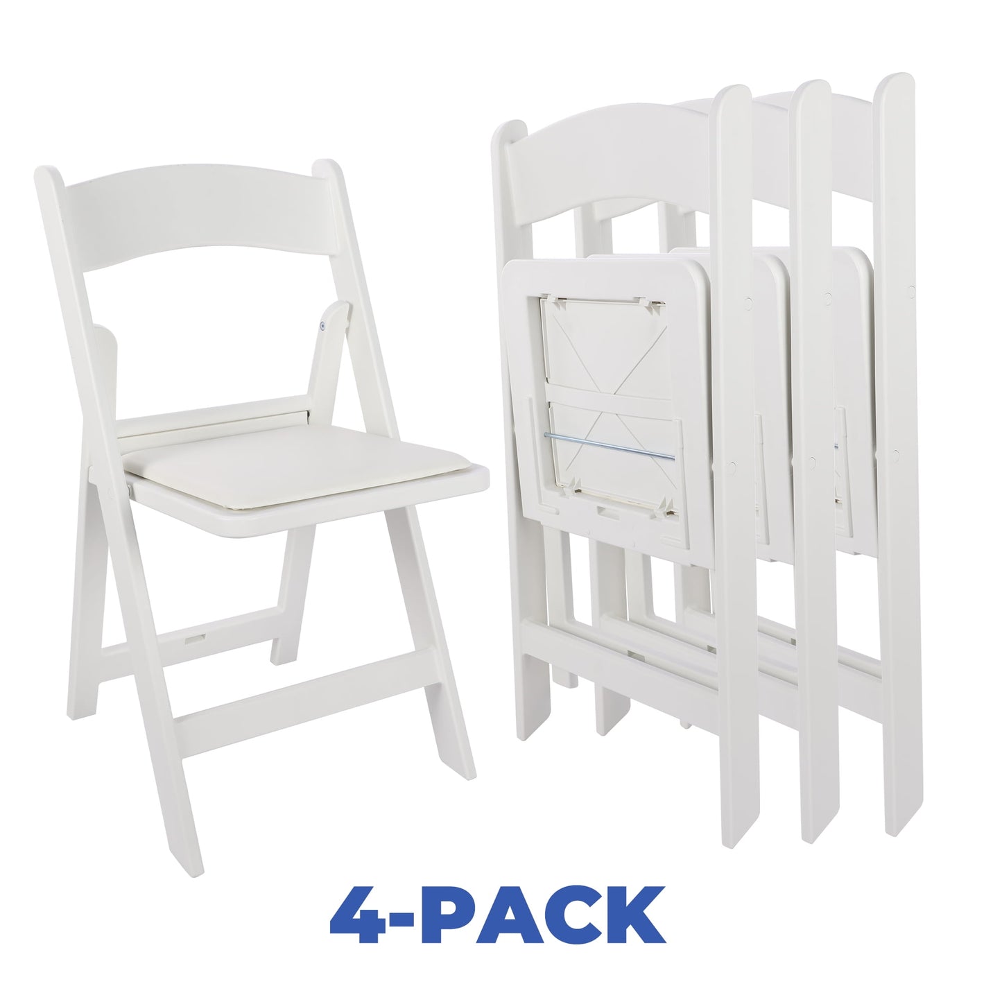 Mainstays Banquet Padded Resin Folding Chair, White (Set of 4)