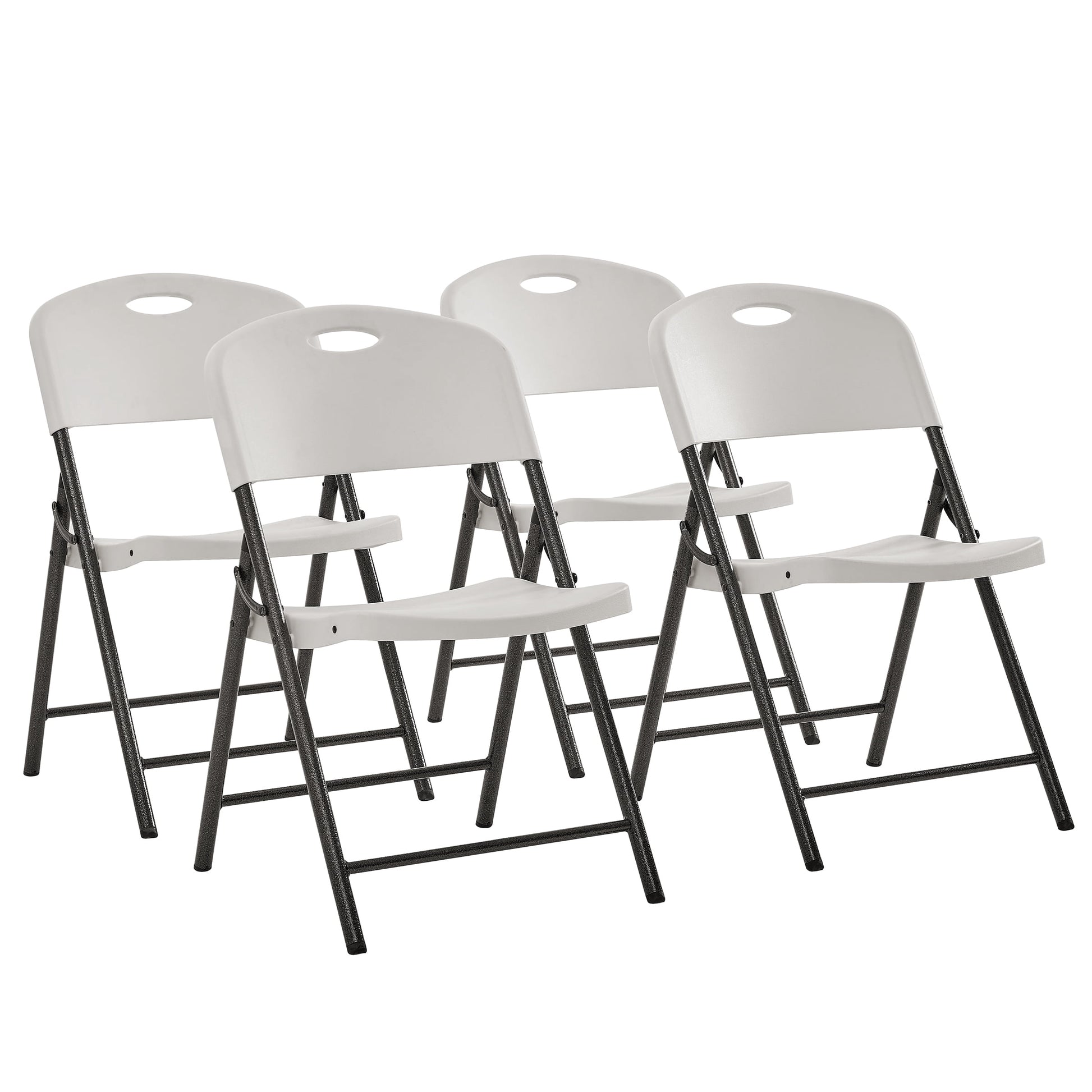 Mainstays Premium Plastic Folding Chair, White, Indoor/Outdoor - 6 Pack