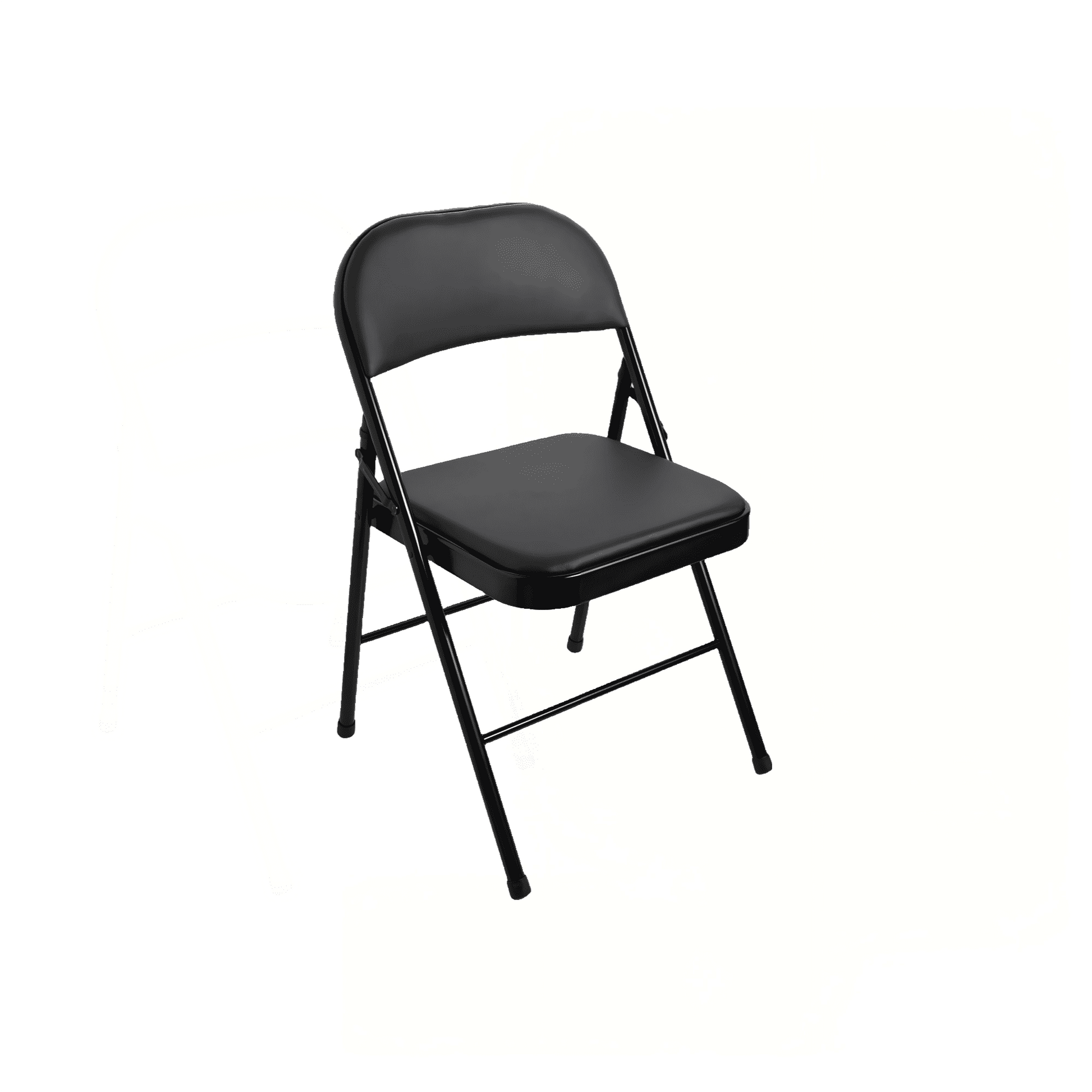 Mainstays Deluxe Vinyl Padded Seat and Back Folding Chair, Black