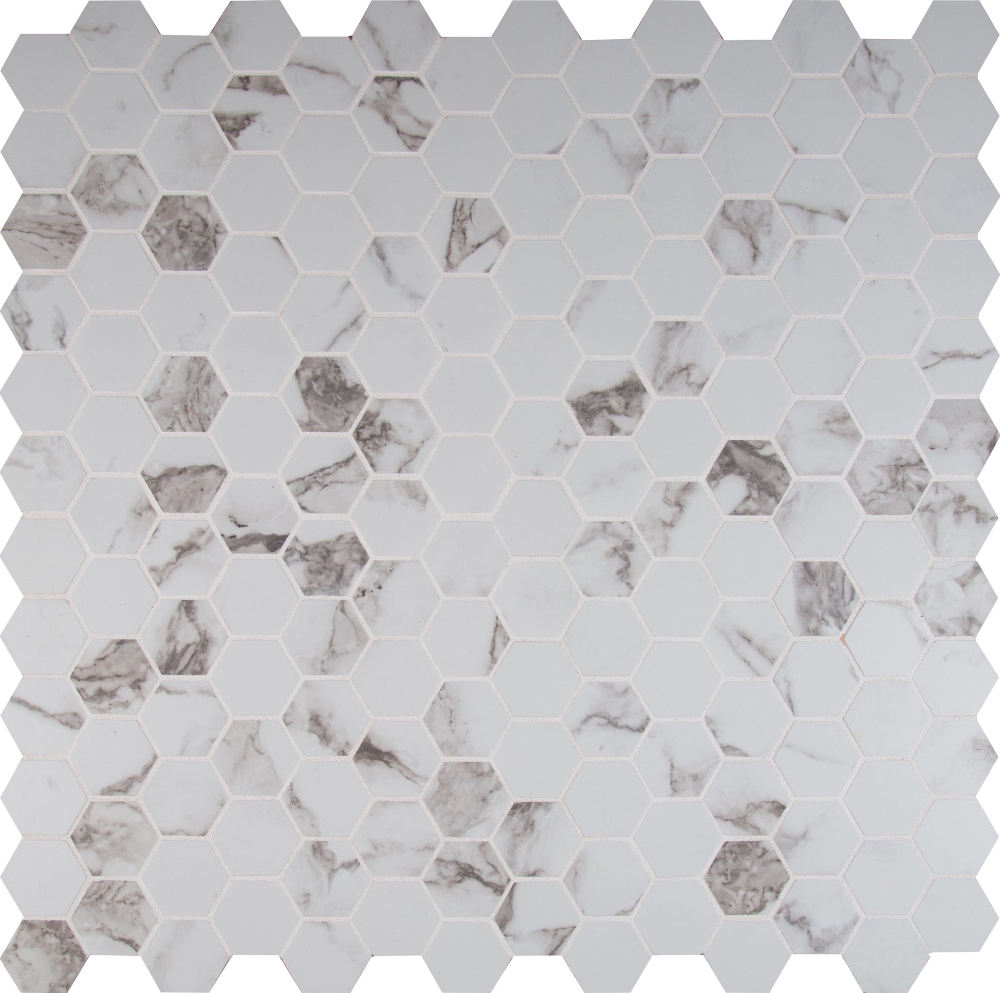 MSI Statuario 12 in. x 12 in. x 10mm Matte Porcelain Mesh-Mounted Mosaic Floor and Wall Tile (8 sq. ft./Case)