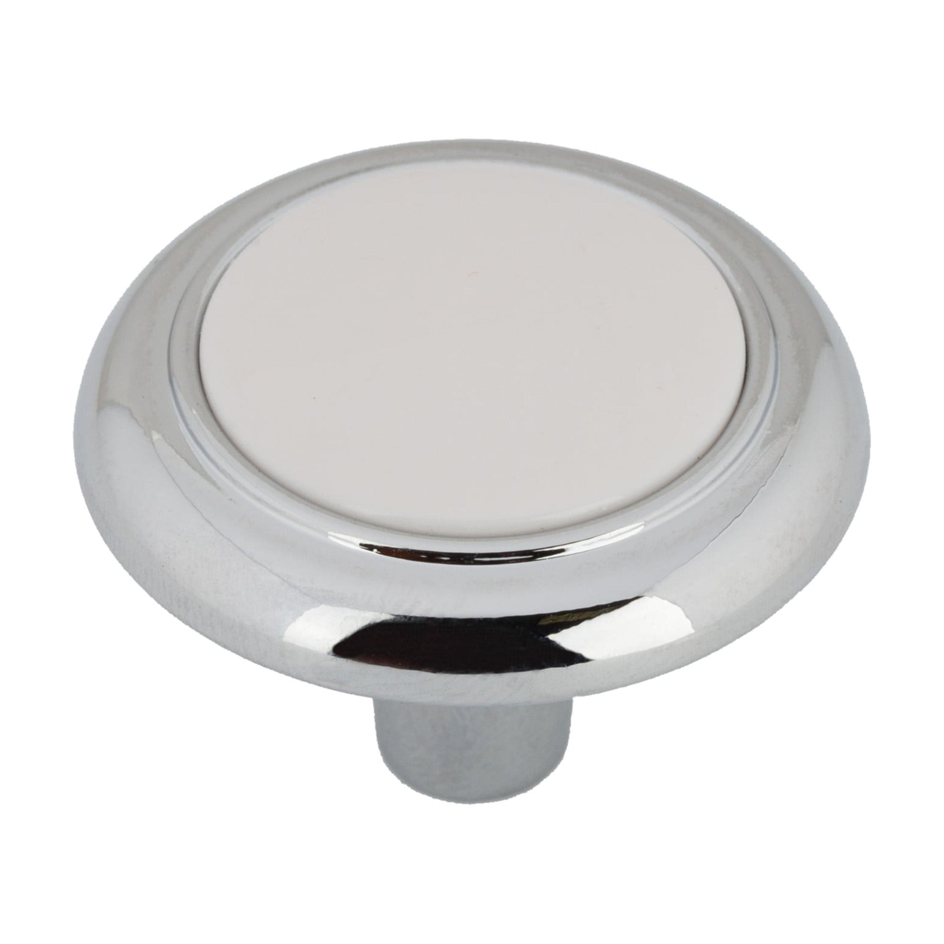 Mainstays 1-1/4" (32mm) Classic Cabinet Knob, Chrome and White, 10 Pack