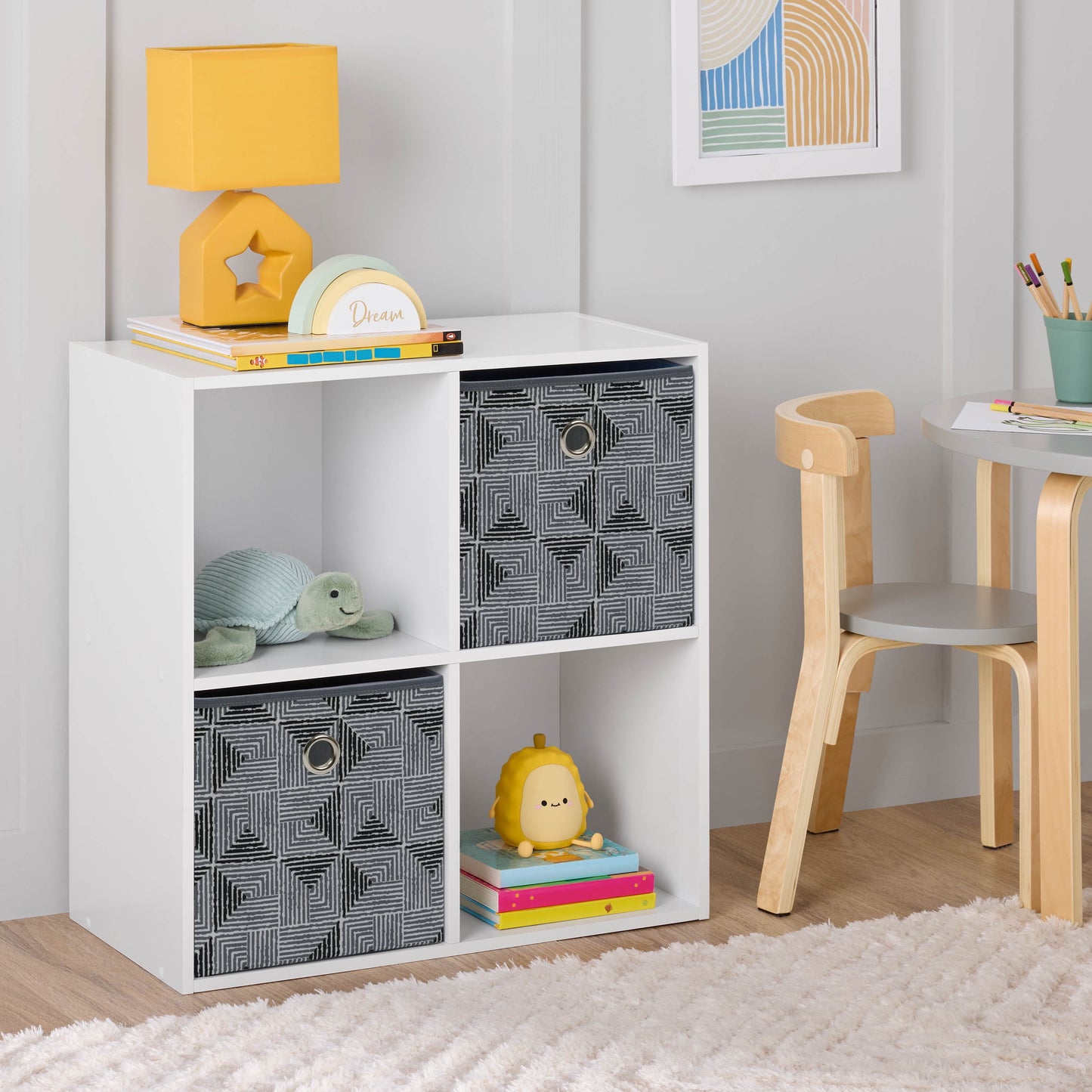 Mainstays 4 Cube Organizador de Almacenamiento, Blanco