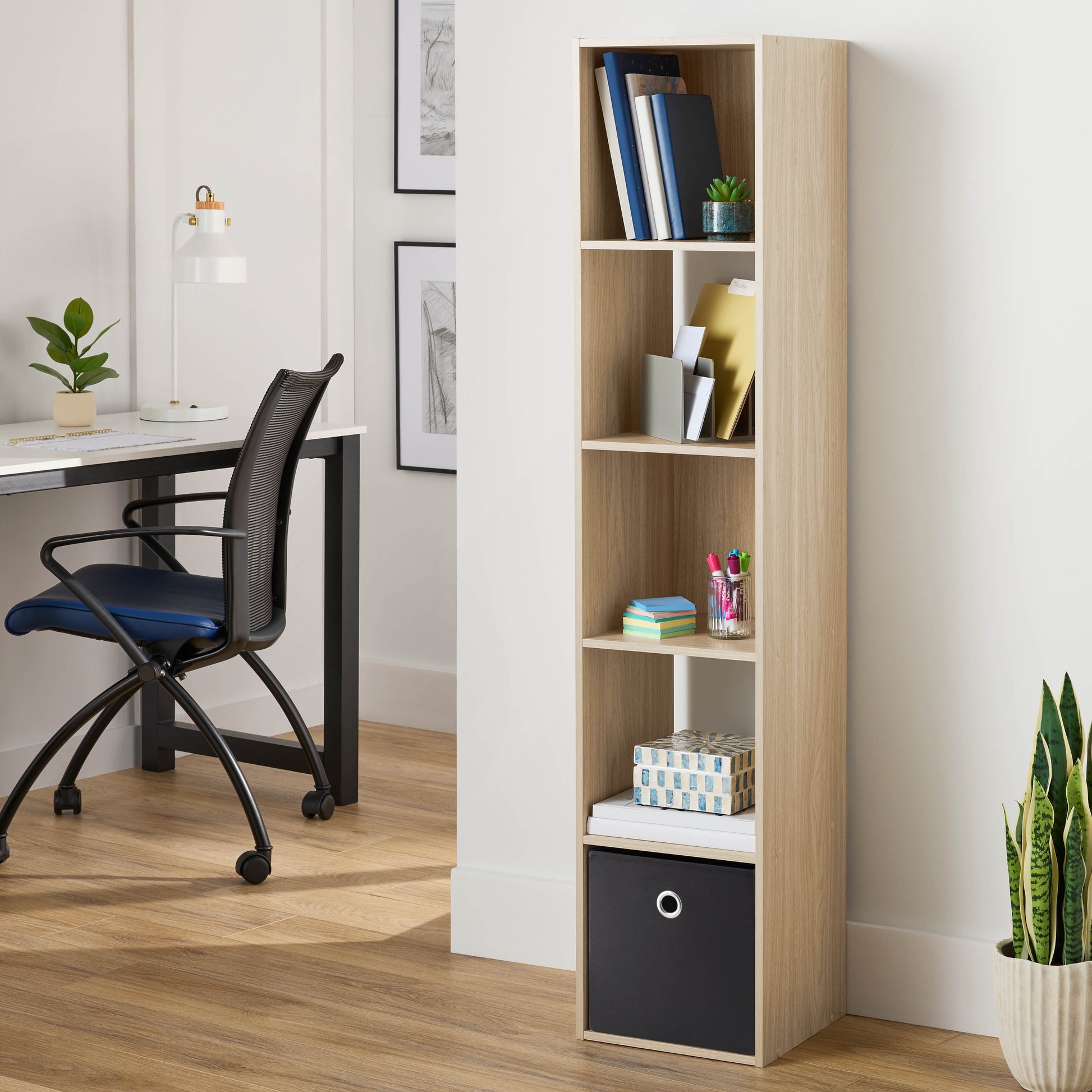 Mainstays 5 Cube Vertical Storage Organizer, Spring Pine
