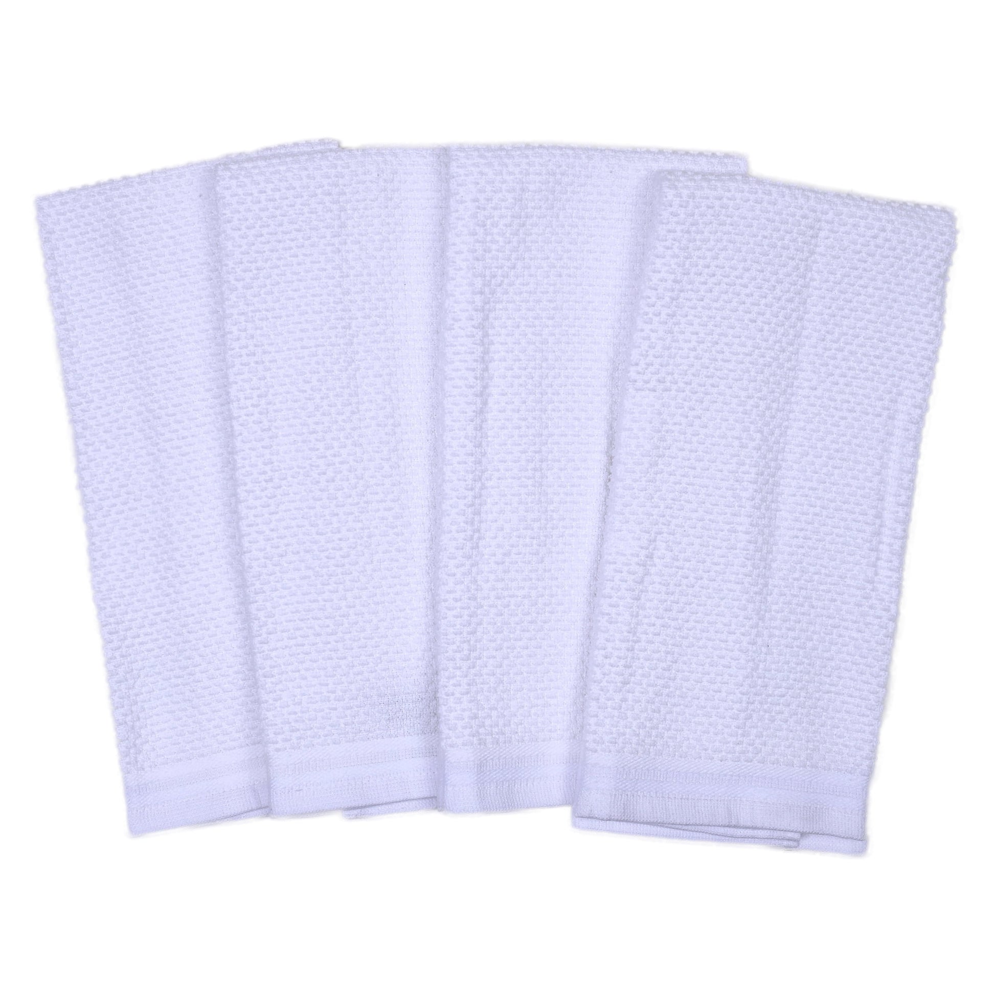 Mainstays 12-Pack 16 in x 26 in Woven Kitchen Towel Set, Arctic White