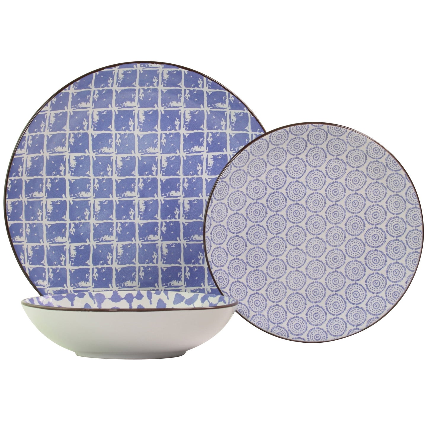 Mainstays 12-Piece Stoneware Dinnerware Set, Blue