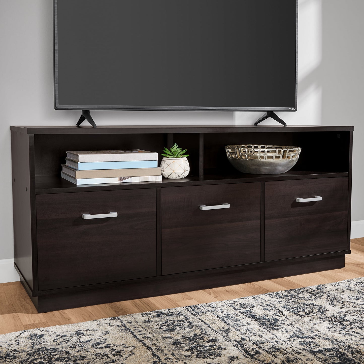 Mainstays 3-Door TV Stand Console for TVs up to 50", Espresso Finish