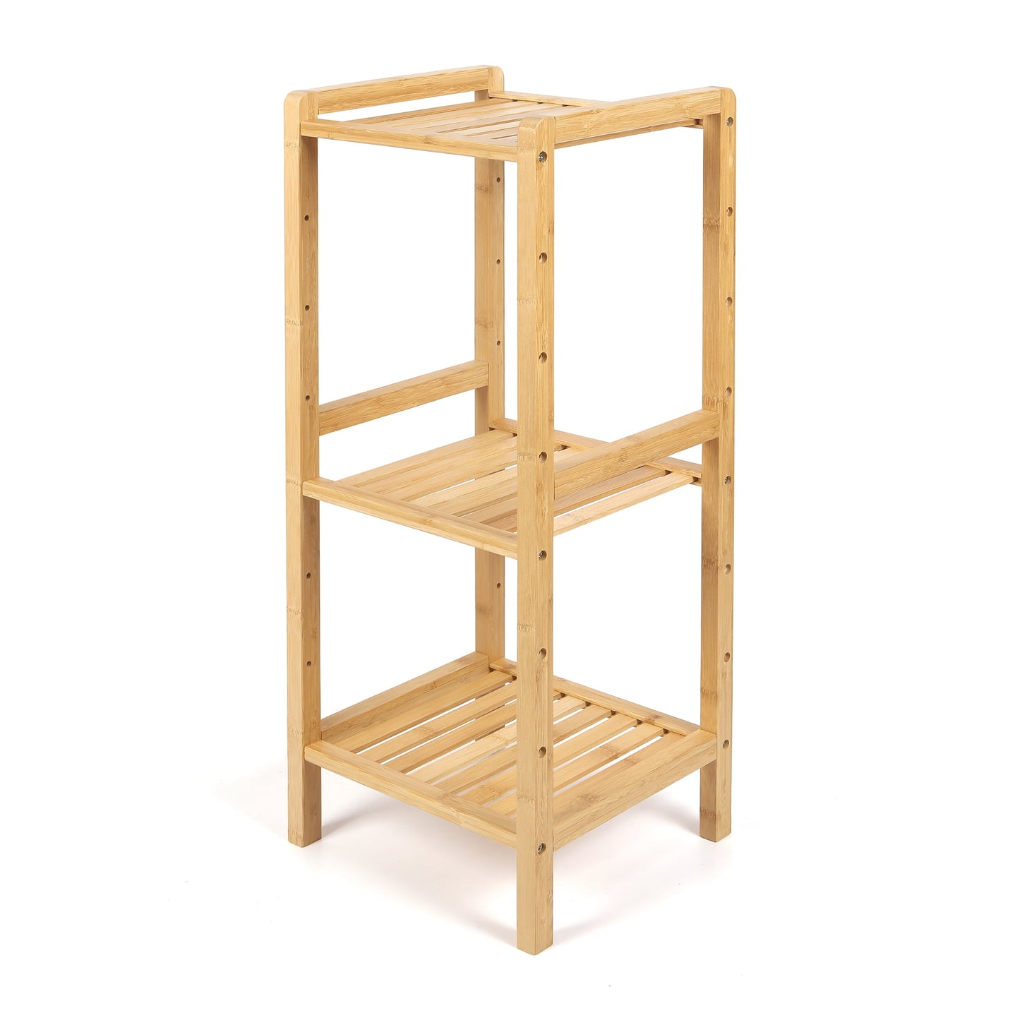 Mainstays 30-inch Three Tier Free-Standing Bathroom Shelf, 30 lbs. Capacity, Bamboo, Adult