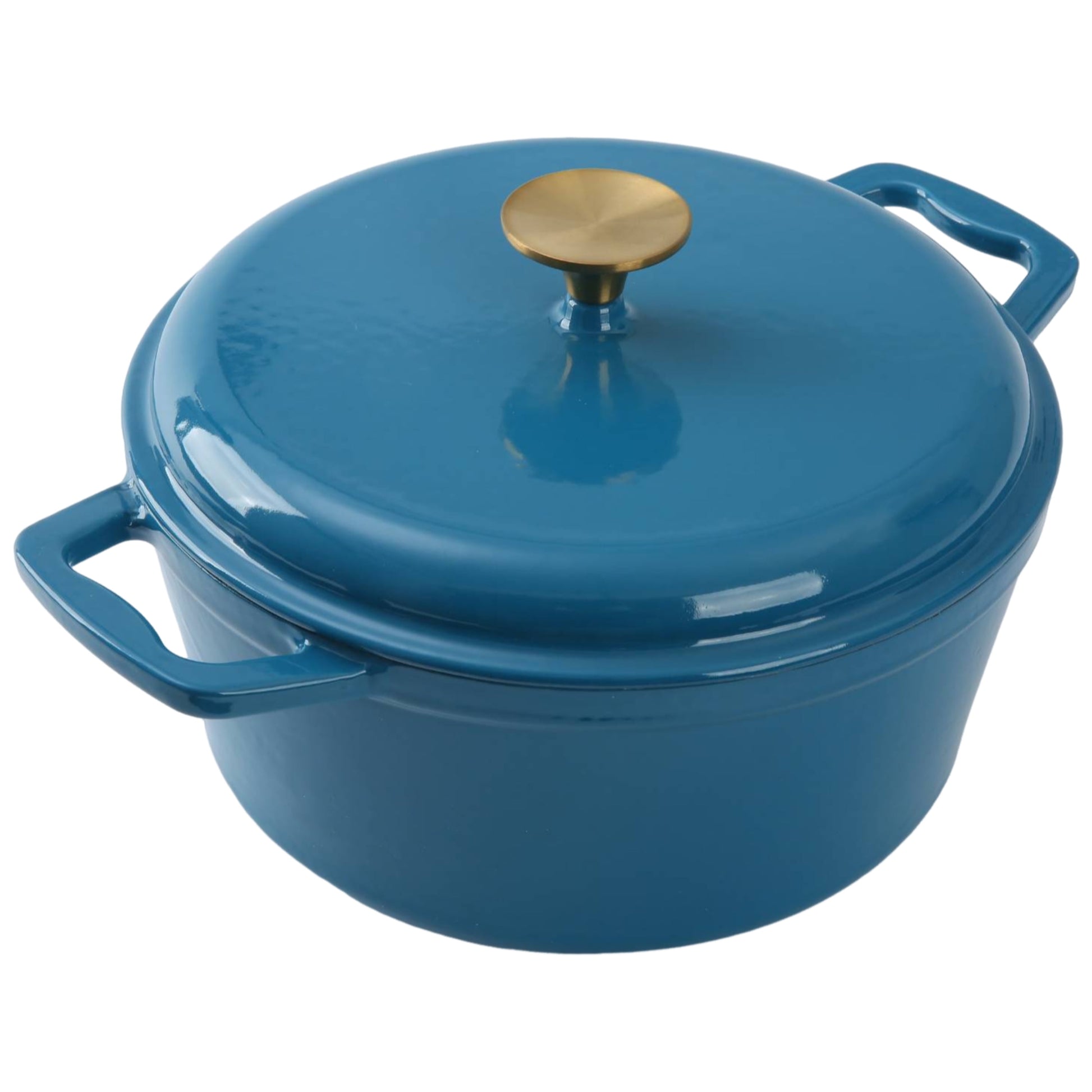Mainstays Horno HolandÃ©s Redondo de Hierro Fundido con Esmalte CerÃ¡mico Apto para Horno de 4.75 Qt, Azul