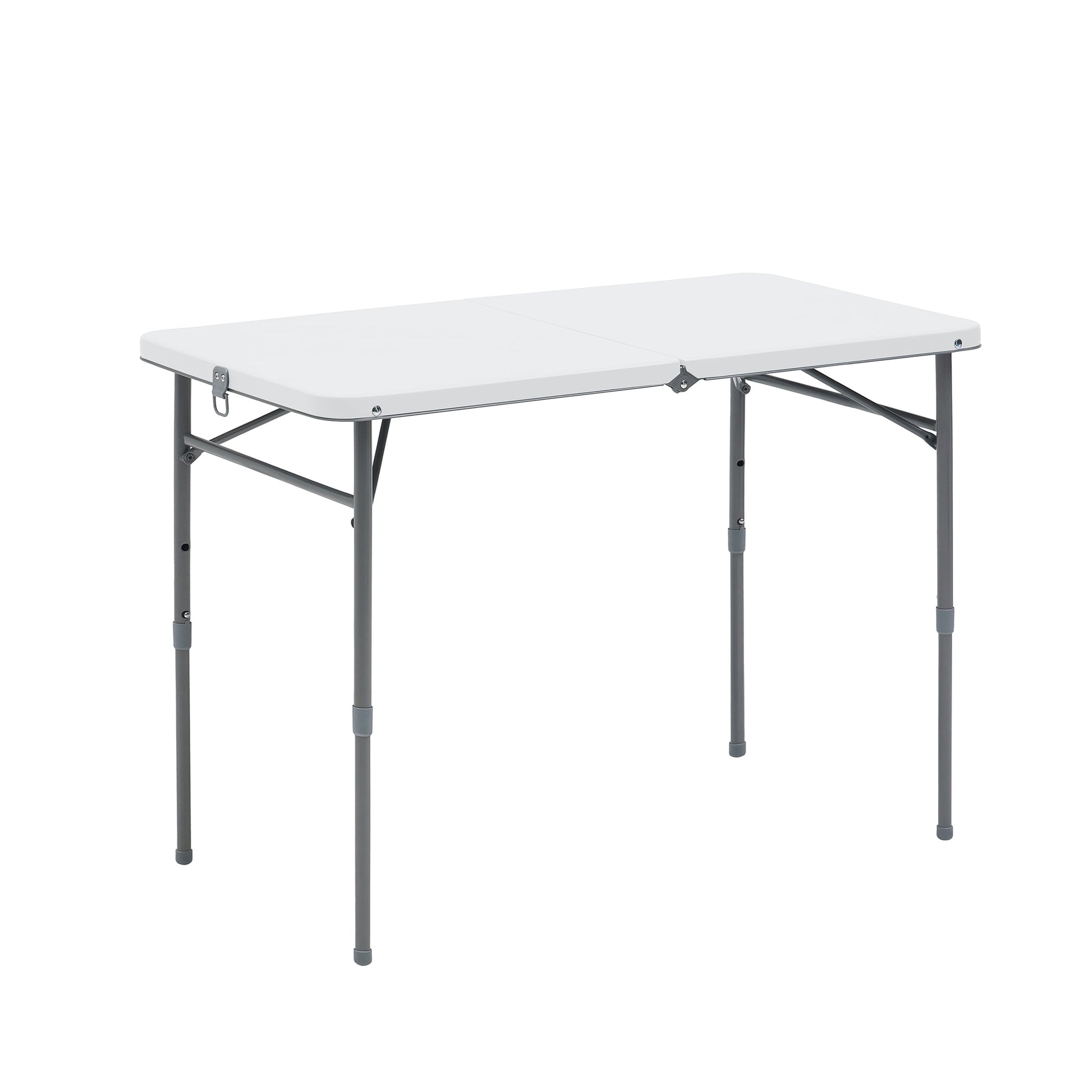 Mainstays 40"L x 20"W Plastic Adjustable Height Fold-in-Half Folding Table, White