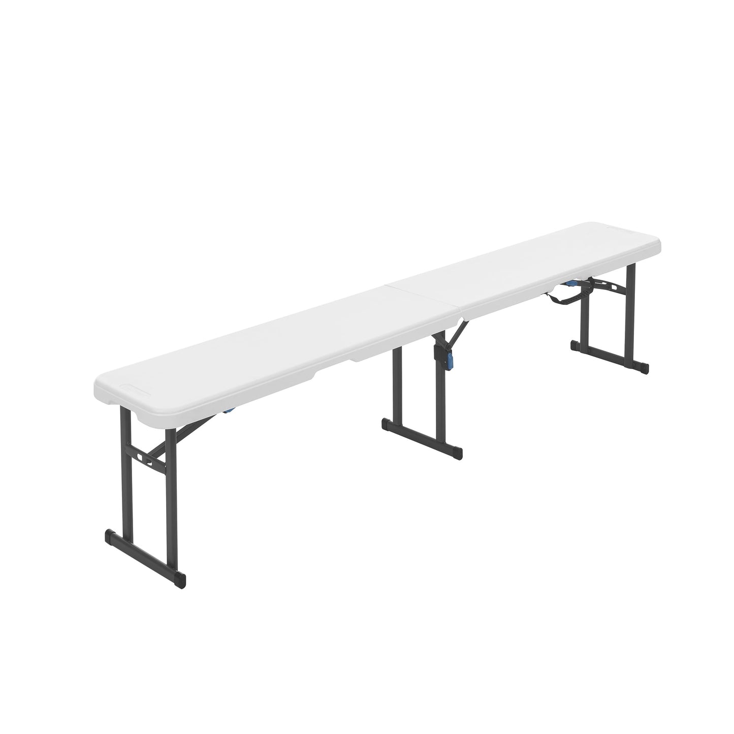 Mainstays 6 Foot Fold-in-Half Bench, Steel Frame, Indoor Outdoor, Includes Carry Handle, Black