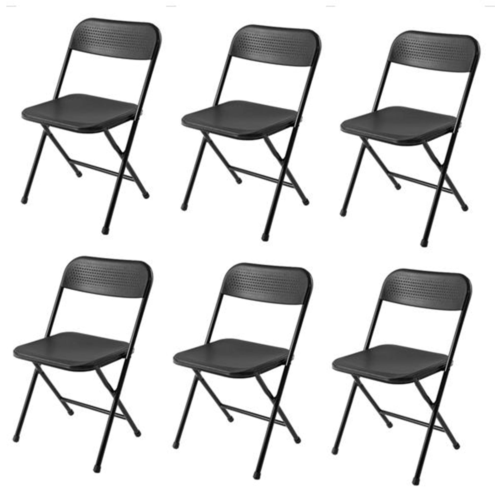 Mainstays Banquet Resin Folding Chair, Black (Set of 6)