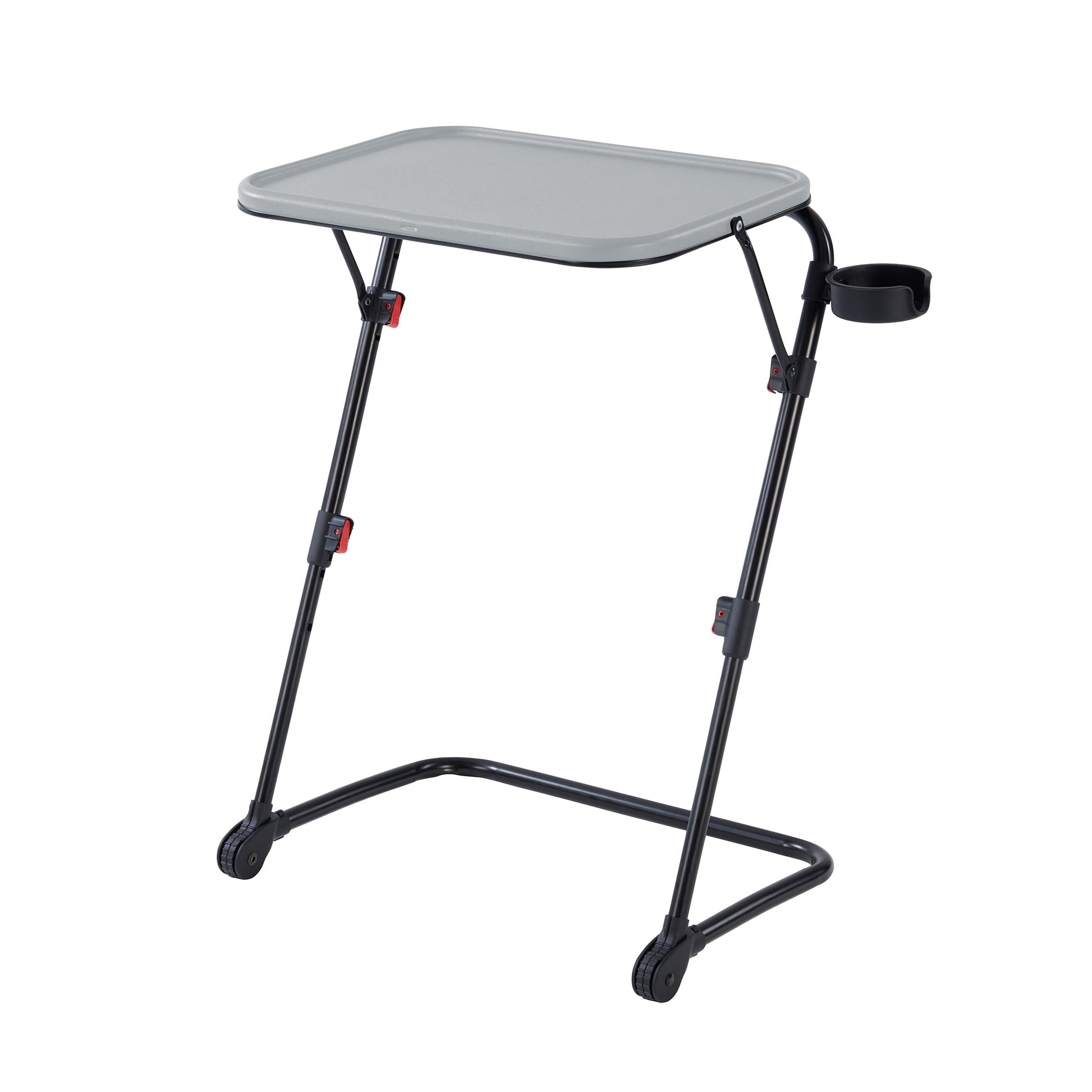Mainstays Adjustable Folding TV Tray with Cup Holder, Gray