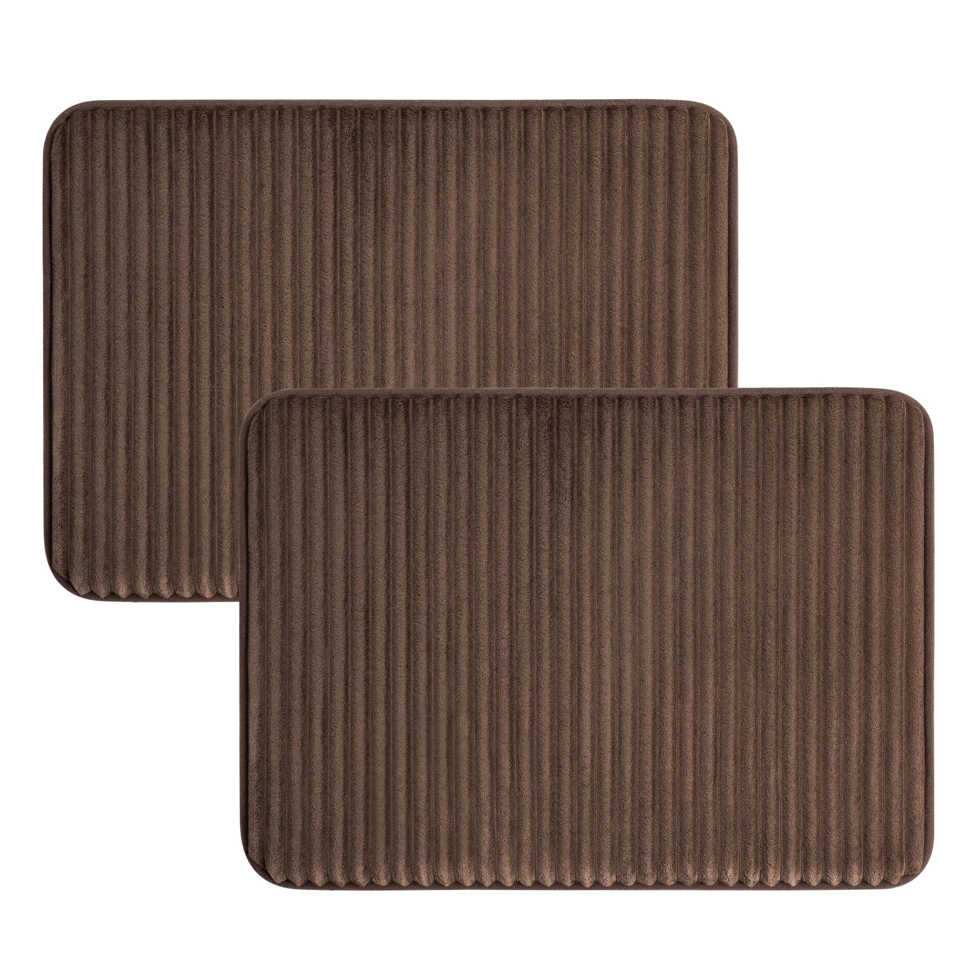 Mainstays Brown 2-Piece Performance Foam 20"x 32" Bath Rug Set
