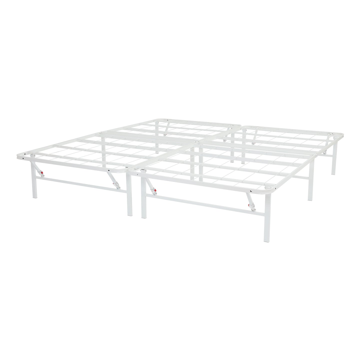 Mainstays Cal King 14" High Profile Foldable Steel Platform Bed Frame with Storage Space Under Frame, No Box Spring Required, White