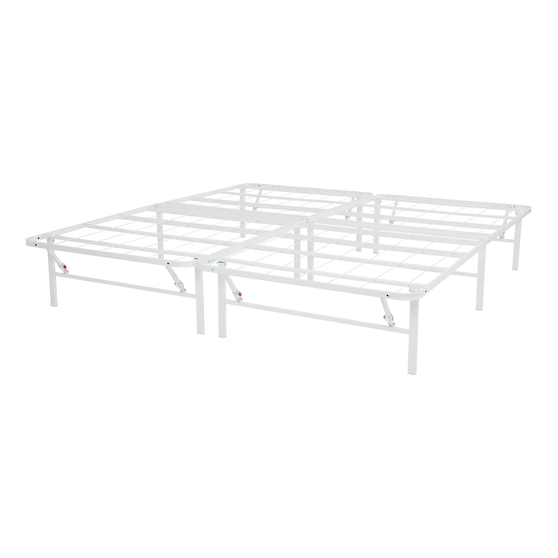 Mainstays Cal King 14" High Profile Foldable Steel Platform Bed Frame with Storage Space Under Frame, No Box Spring Required, White