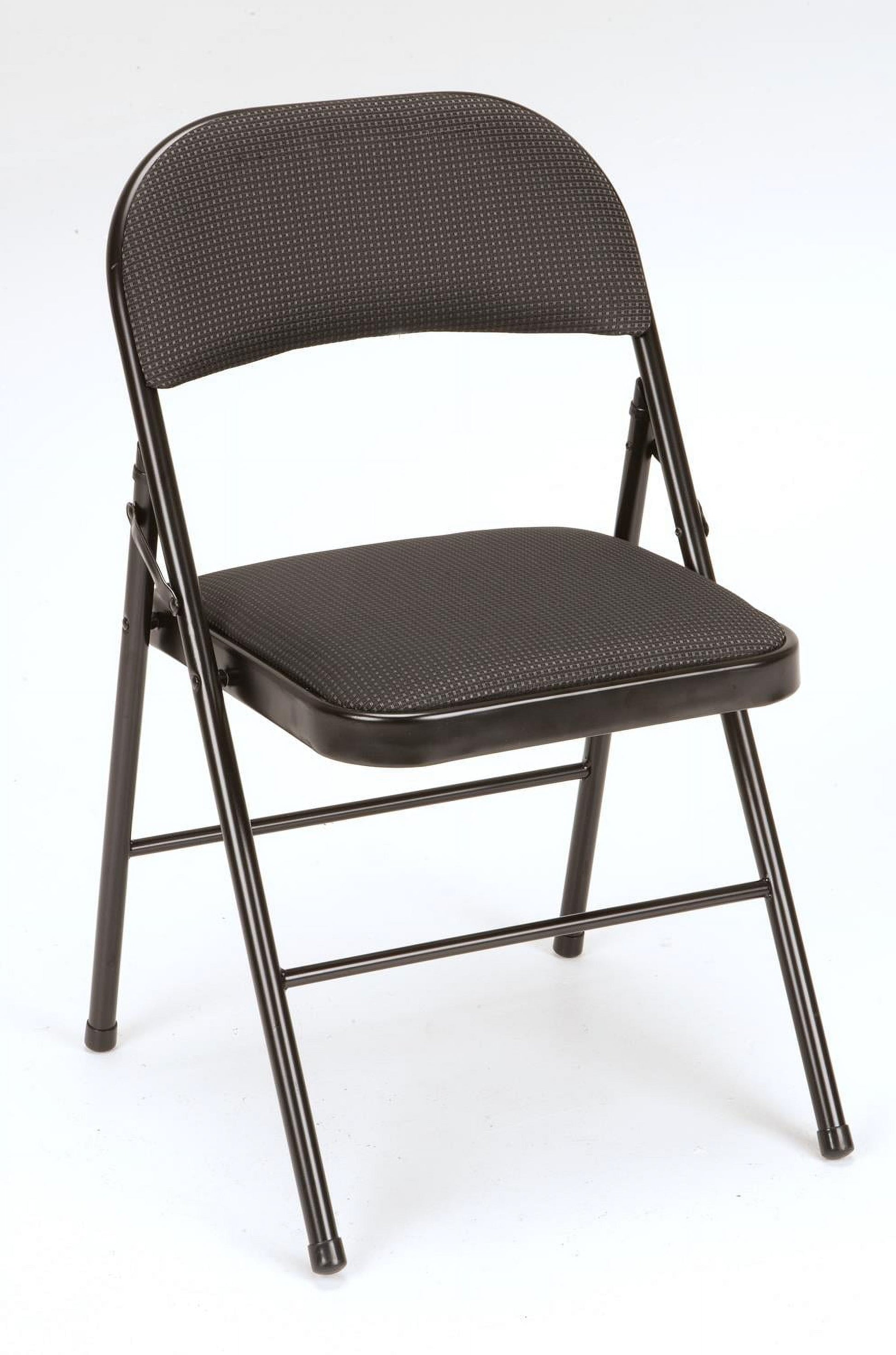Mainstays Deluxe Fabric Padded Metal Folding Chair, Black