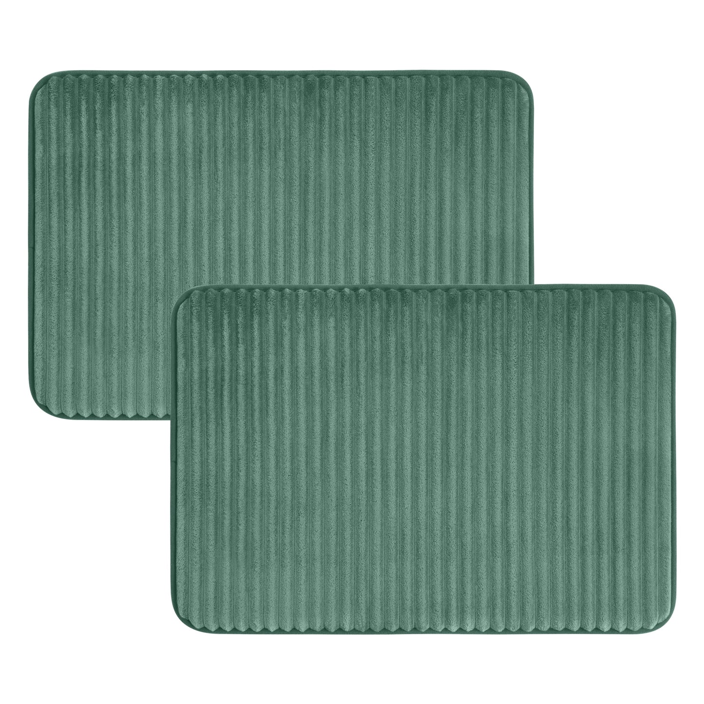 Mainstays Green 2-Piece Performance Foam 20"x 32" Bath Rug Set