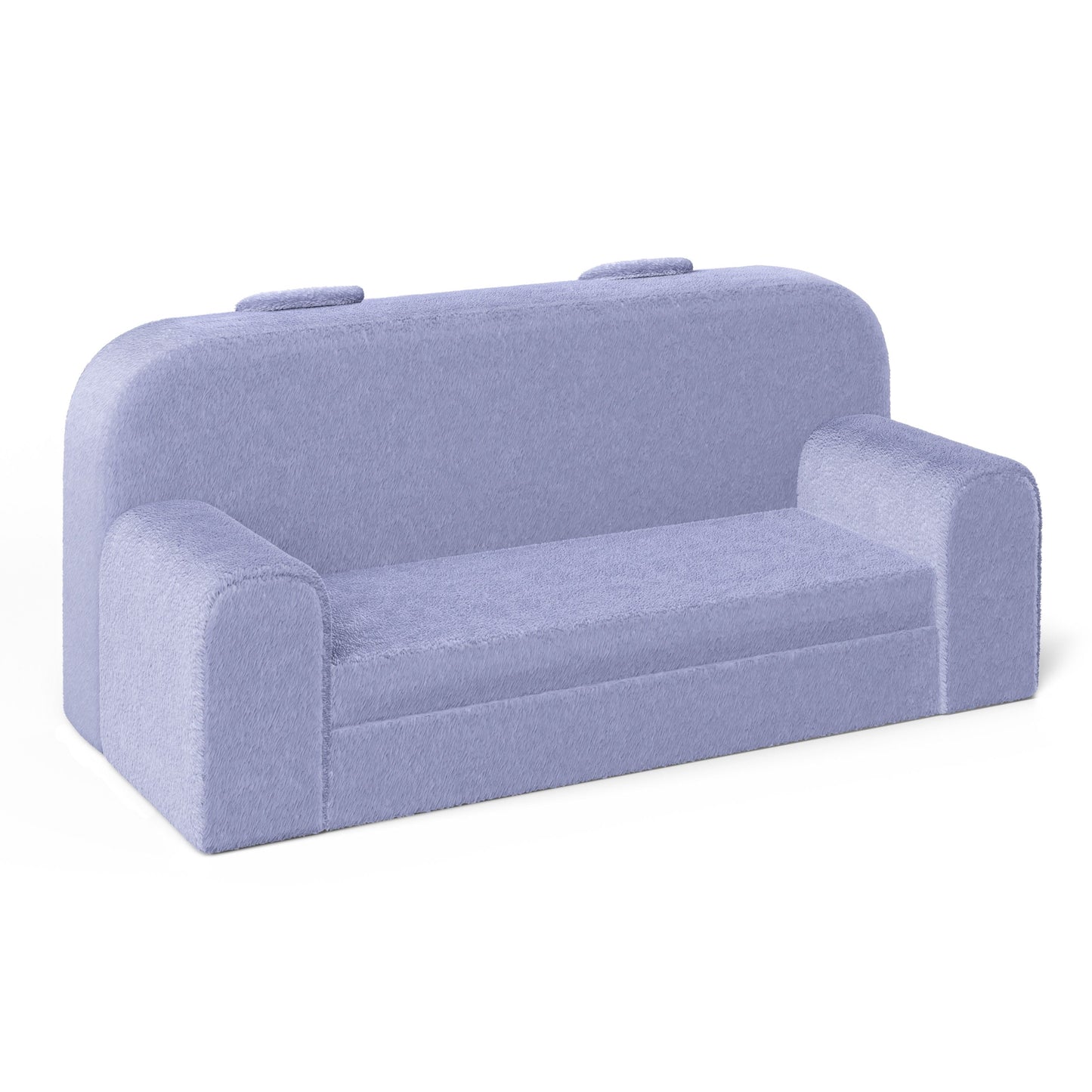 Mainstays Kids Compressed Oversized Faux Fur Couch, Light Purple