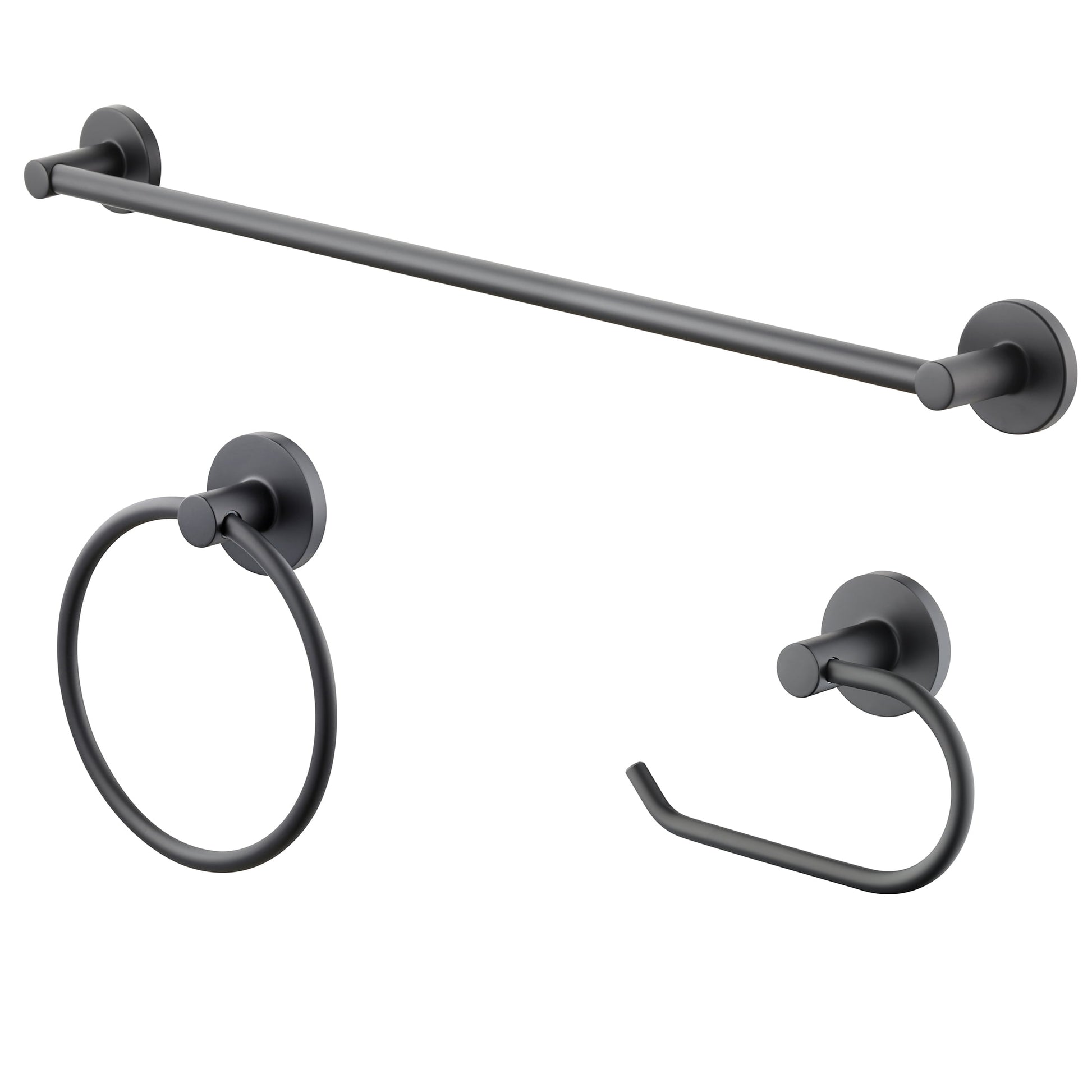 Mainstays Modern Round 3-Piece Bath Accessory Kit in Matte Black