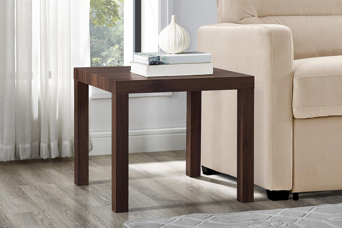 (2 pack) Mainstays Parsons End Table, Black Oak