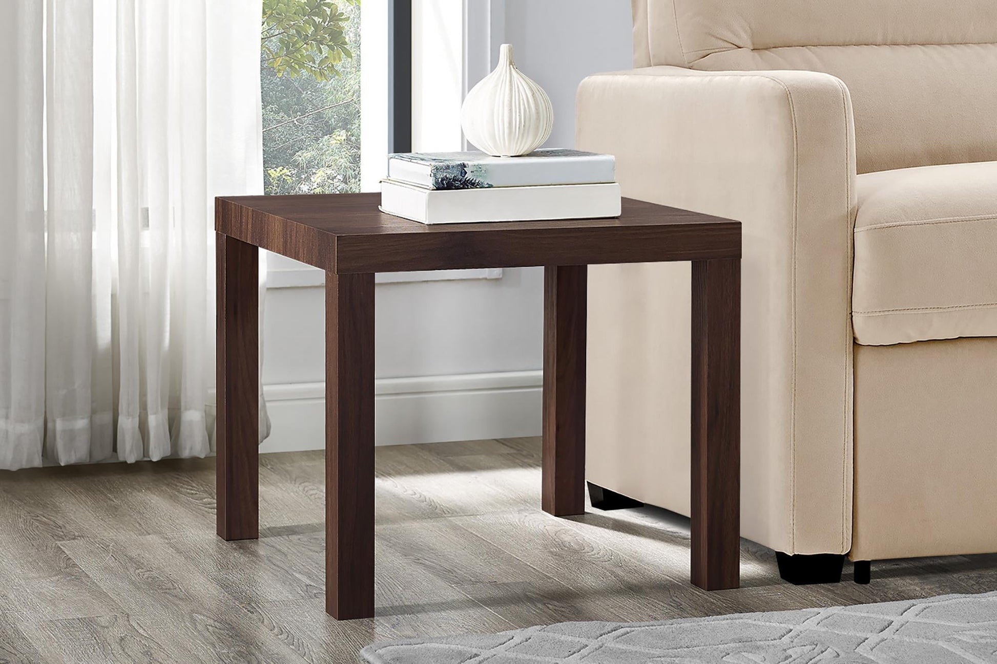 (2 pack) Mainstays Parsons End Table, Black Oak