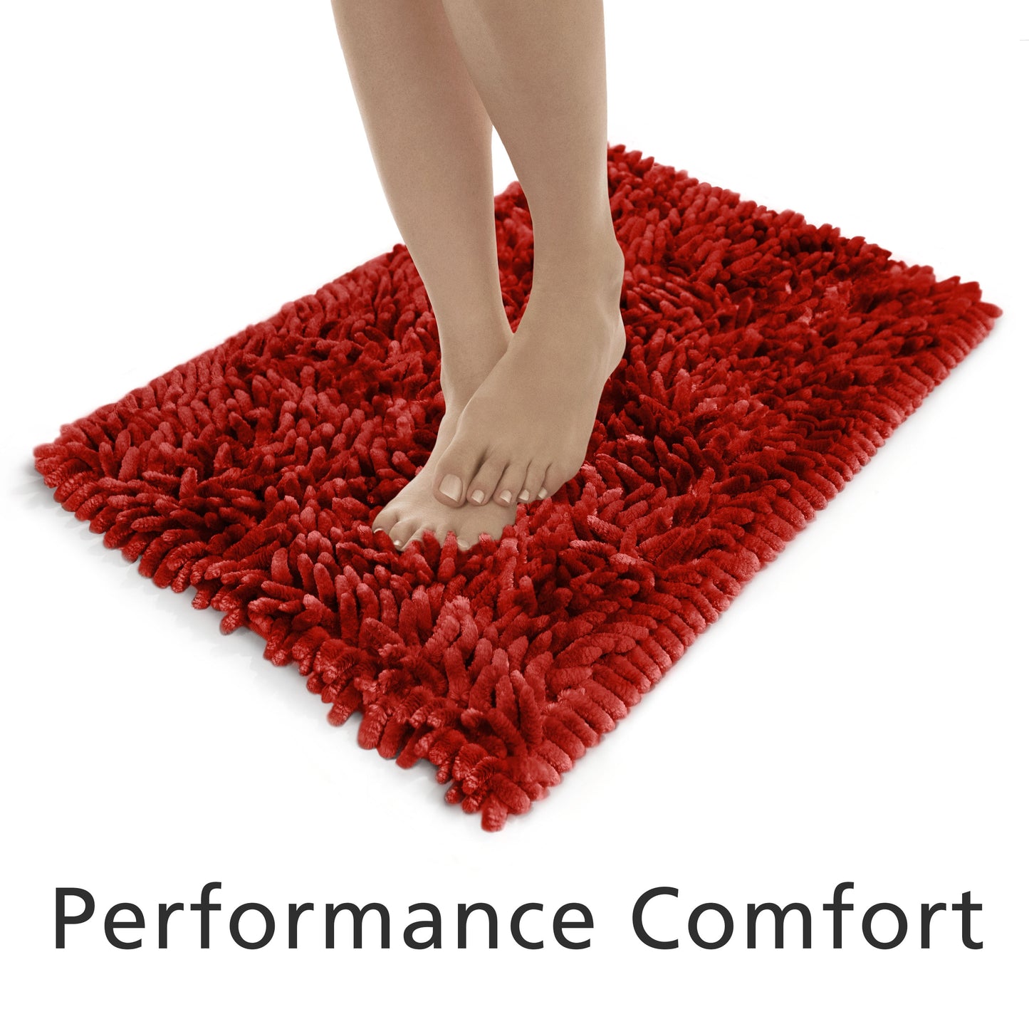 Mainstays Performance Bath Rug, Aqua, Shiny Chenille Top, Memory Foam, 17x24â€