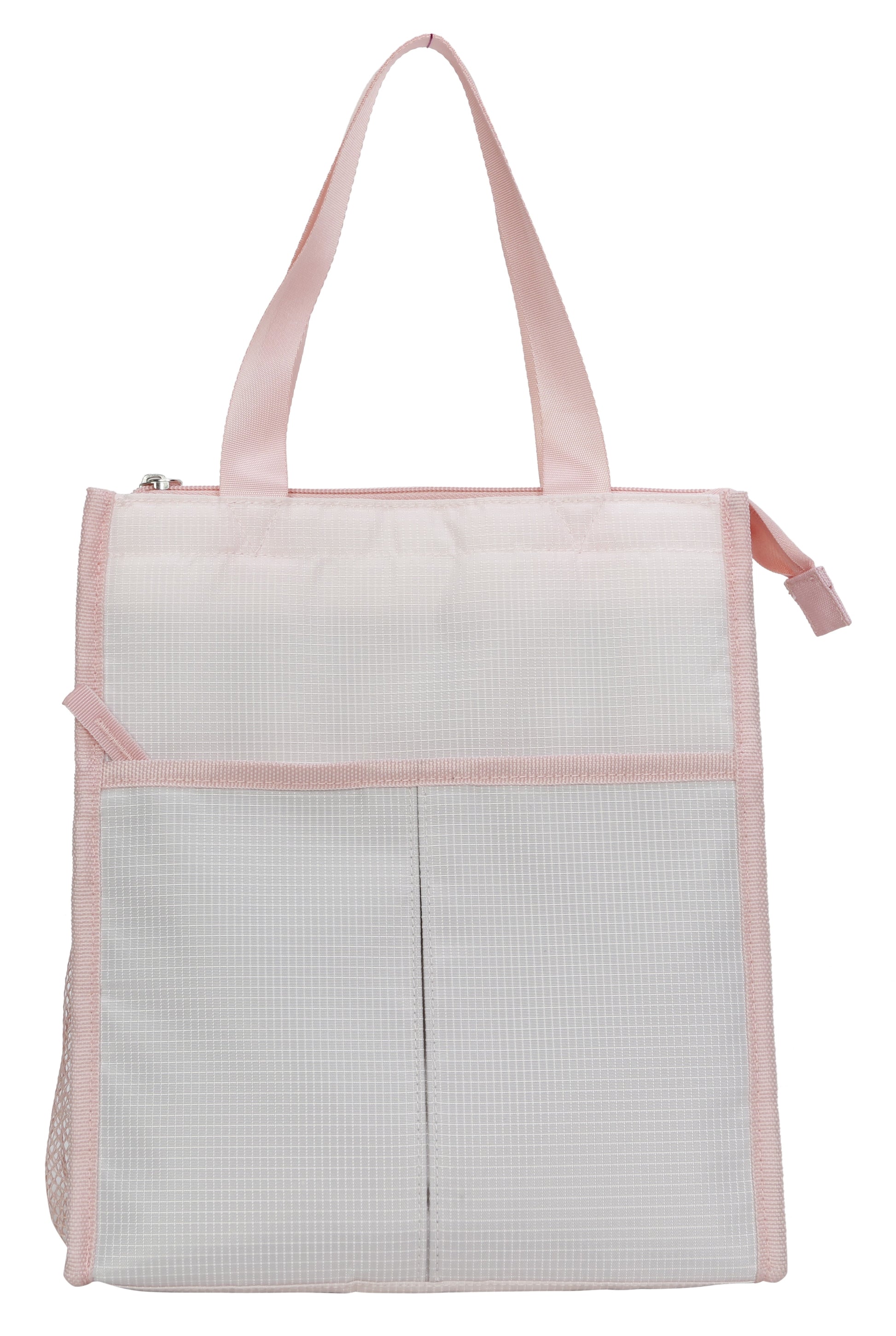 Mainstays Pink Reusable Polyester Lunch Bag with Zippered Main Pocket, Ideal Use for Workday Meals and Travel