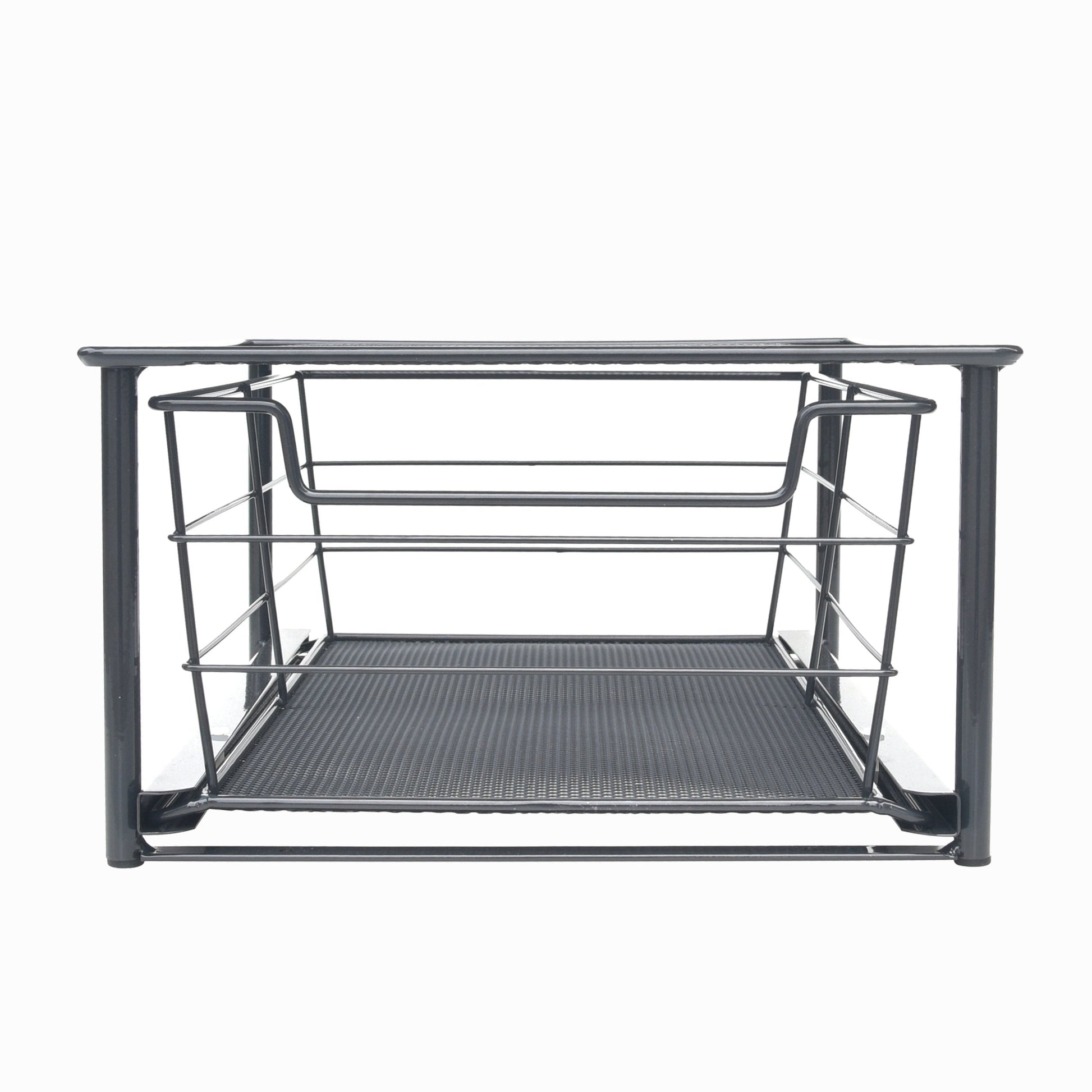 Mainstays Black Small Stackable Slide-Out Drawer Organizer 10 in x 15 in x 5.5 in