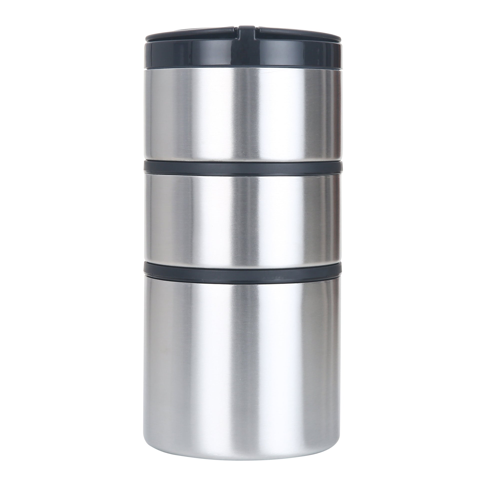 Mainstays Stacking Food Jar Insulated Food Storage Container, Stainless Steel, Round, 41 oz, Ideal Use for Workday Meals and Travel to Keep Meals Hot and Cold