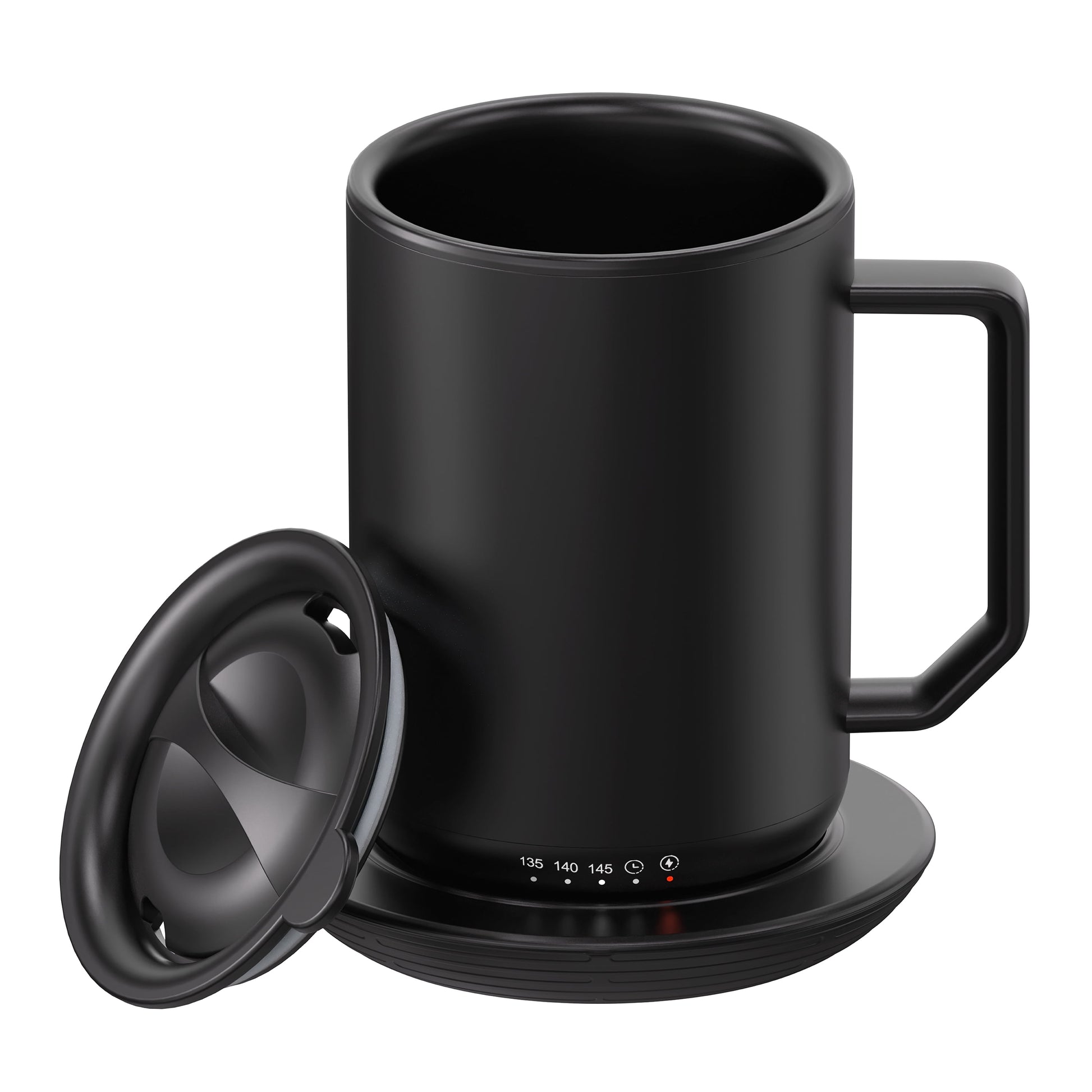 Mainstays Warming Coffee Mug, 12 oz Stainless Steel Coffee Mug with Mug Warmer Coaster and Lid