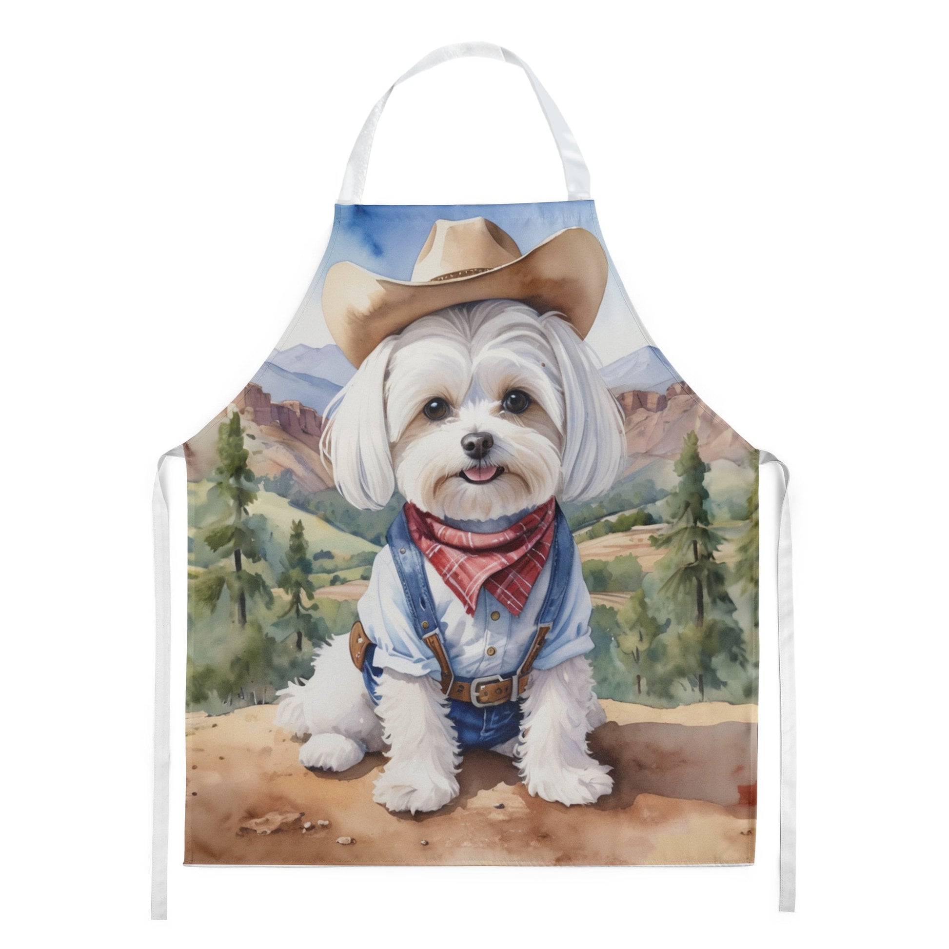 Maltese Cowboy Welcome Apron 27 in x 30 in