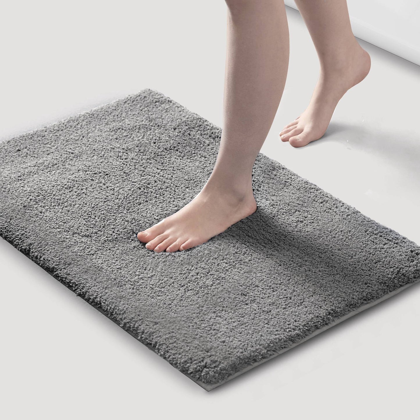 Marshmallow Bath Rug Contour 20"x24" 100% Polyester Soft High Pile Quick Dry Absorbent Non-Slip Latex Backing Machine Washable Bathroom Rug