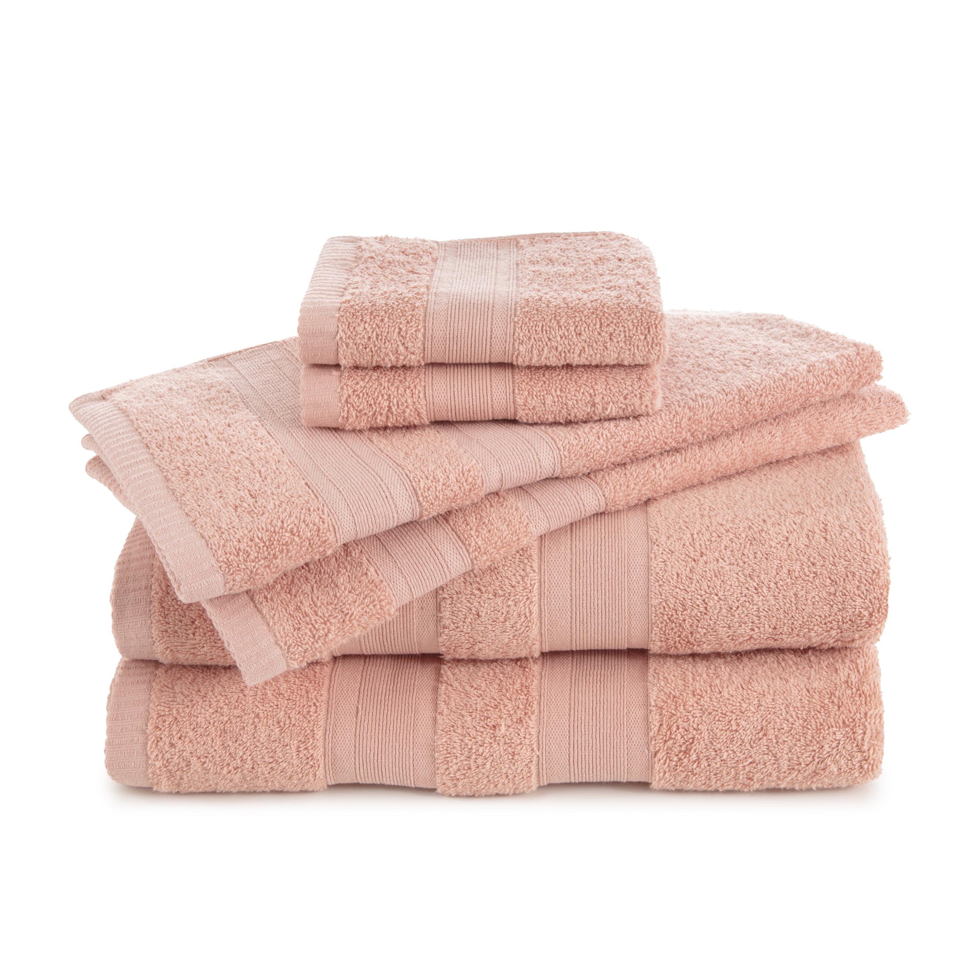 Martex Clean Essentials 6-Piece Cotton Towel Set, Low Lint & Highly Absorbent, Green