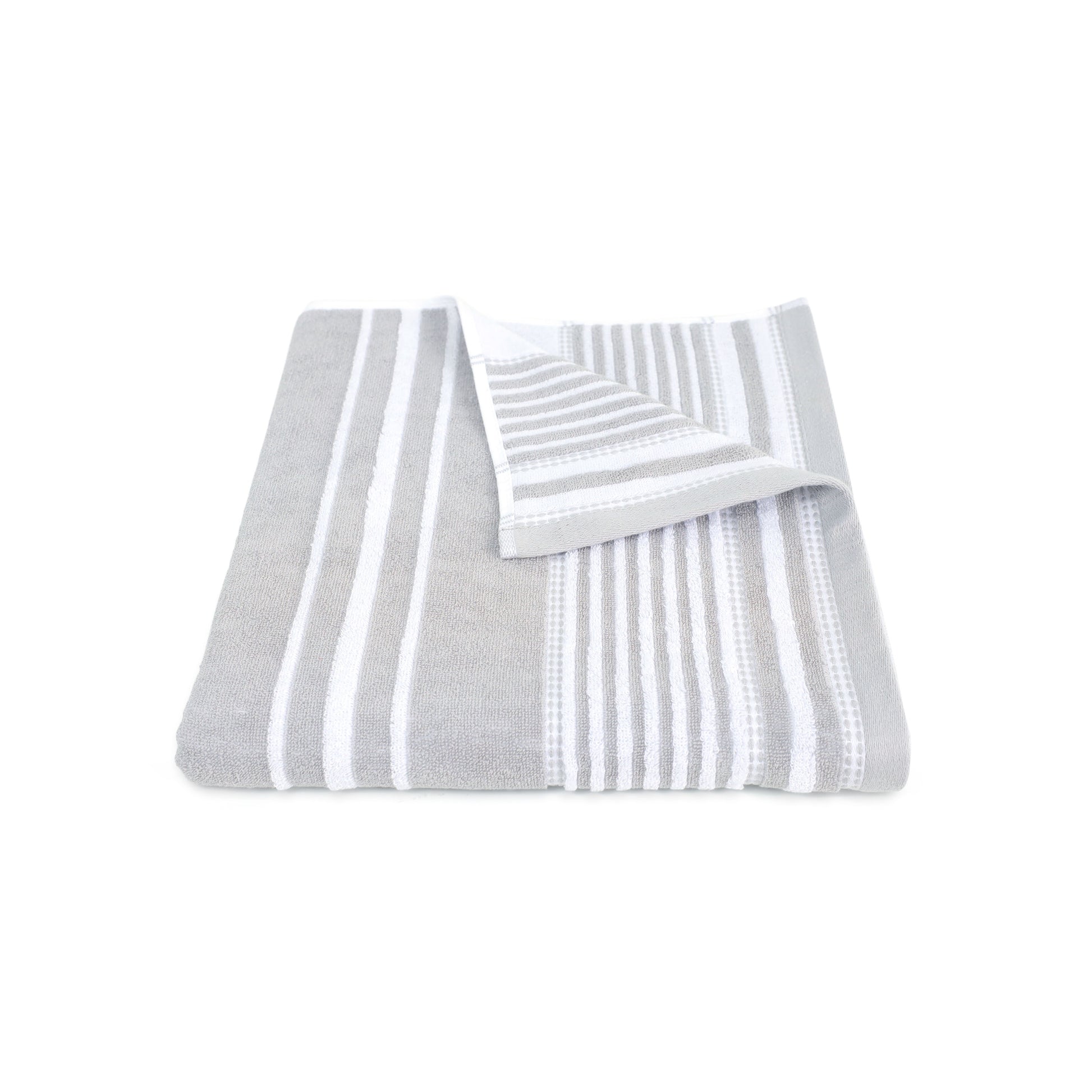 Martex Restore Slub Stripe Bath Towel, 30" x 56", Gray