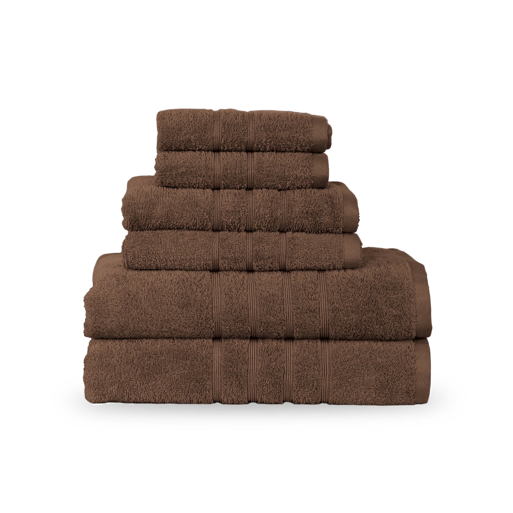 Martex 6-Piece Towel Set | 100% Cotton Soft & Absorbent Bath Towels | Chocolate