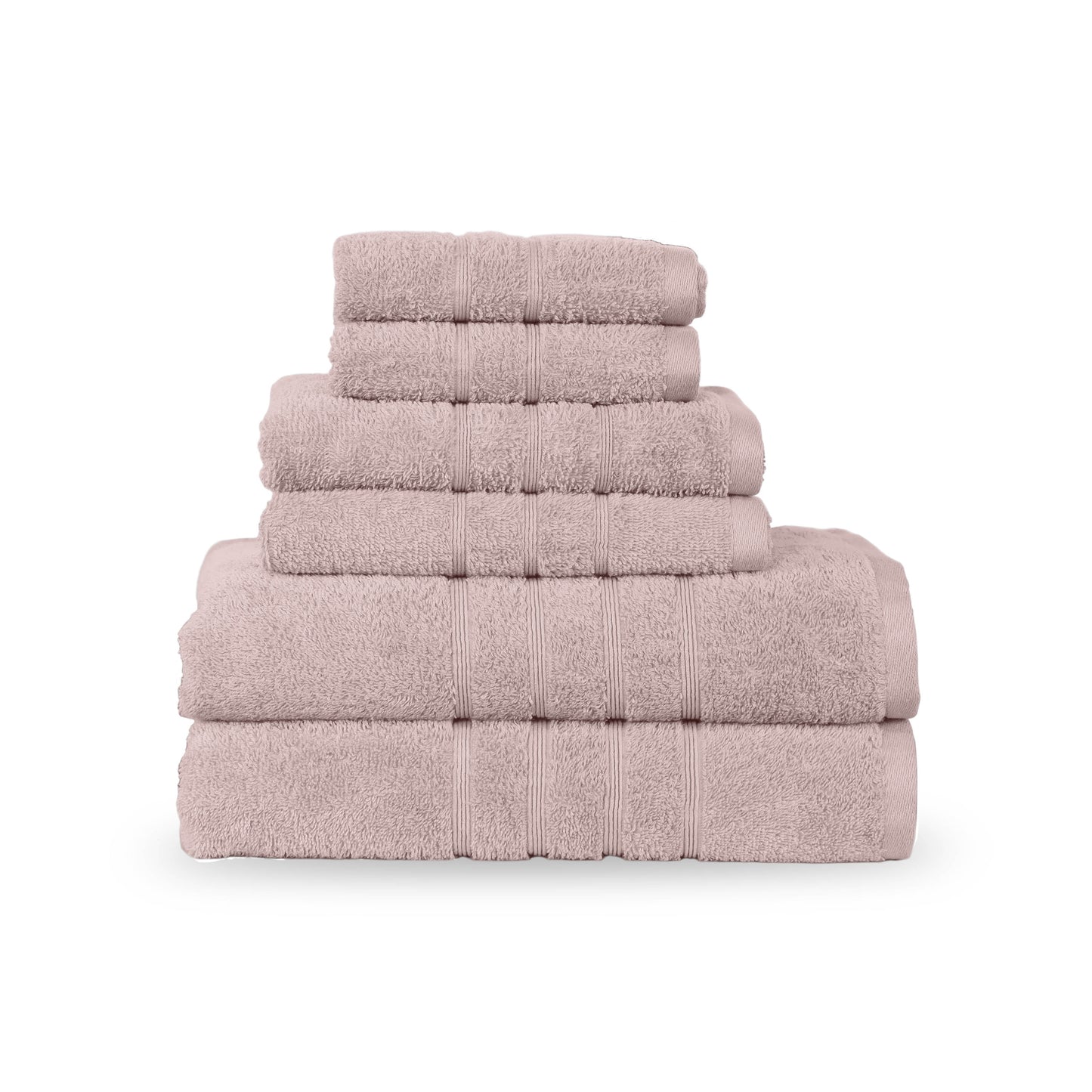 Martex 6-Piece Towel Set | 100% Cotton Soft & Absorbent Bath Towels | Crystal Pink