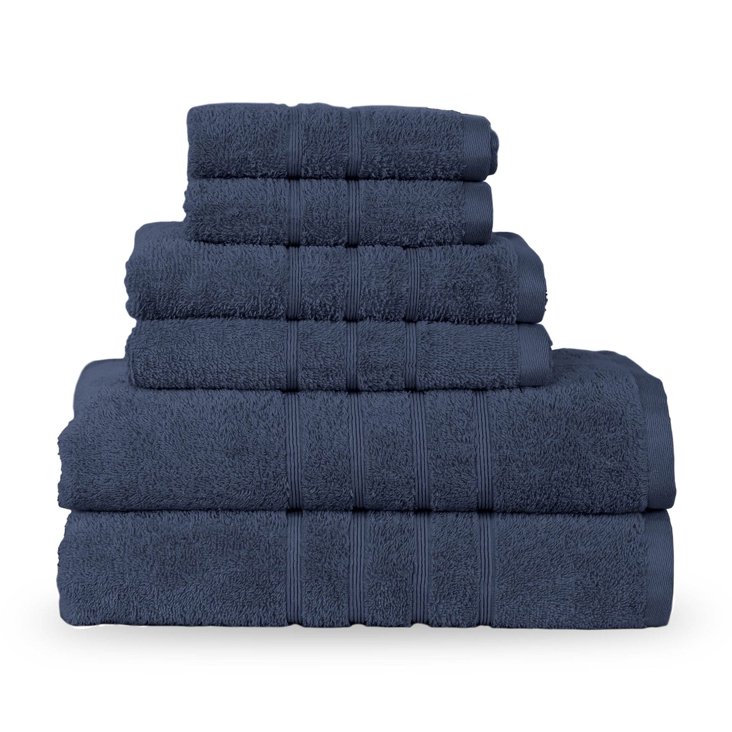 Martex 6-Piece Towel Set | 100% Cotton Soft & Absorbent Bath Towels | Estate Blue