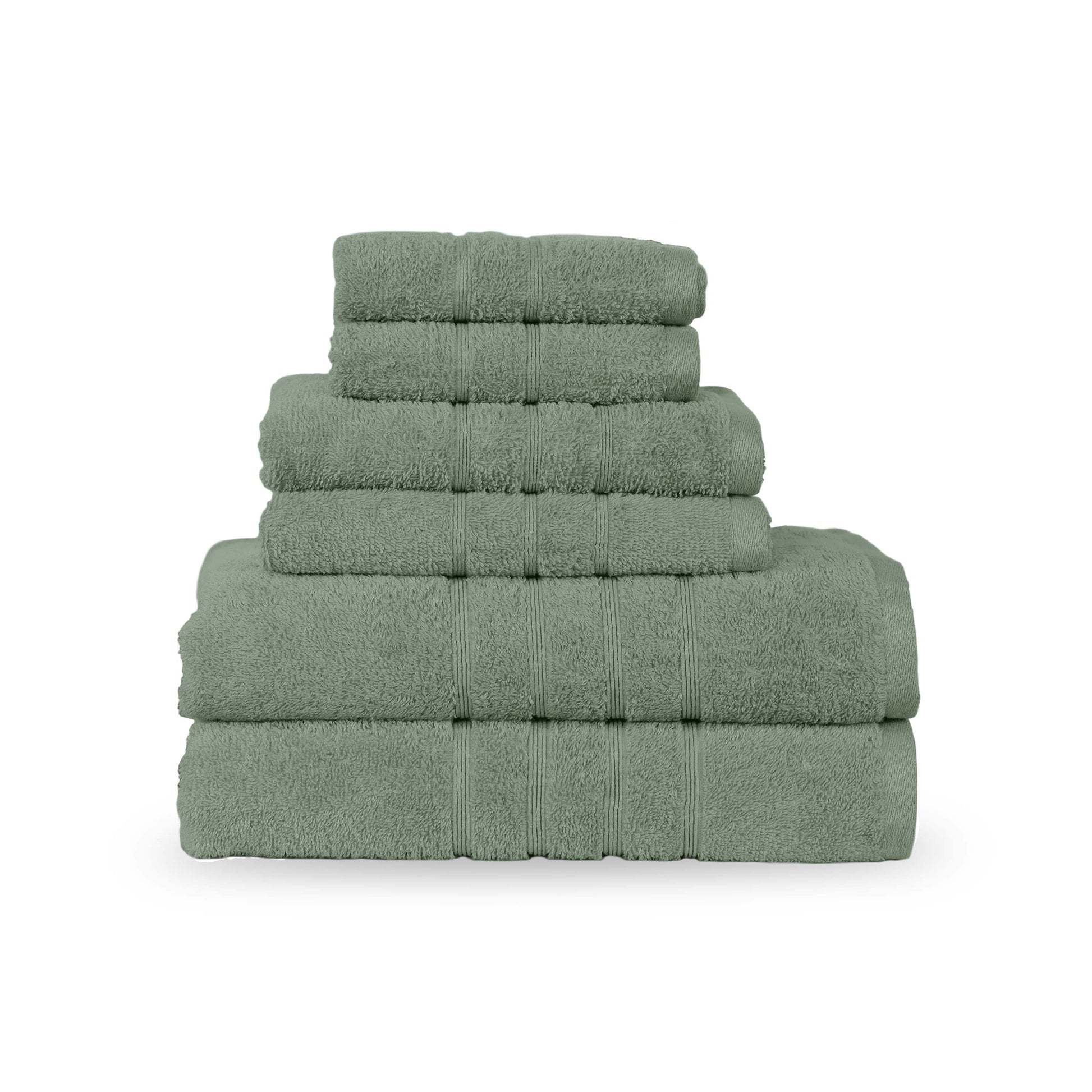 Martex 6-Piece Towel Set | 100% Cotton Soft & Absorbent Bath Towels | Sage