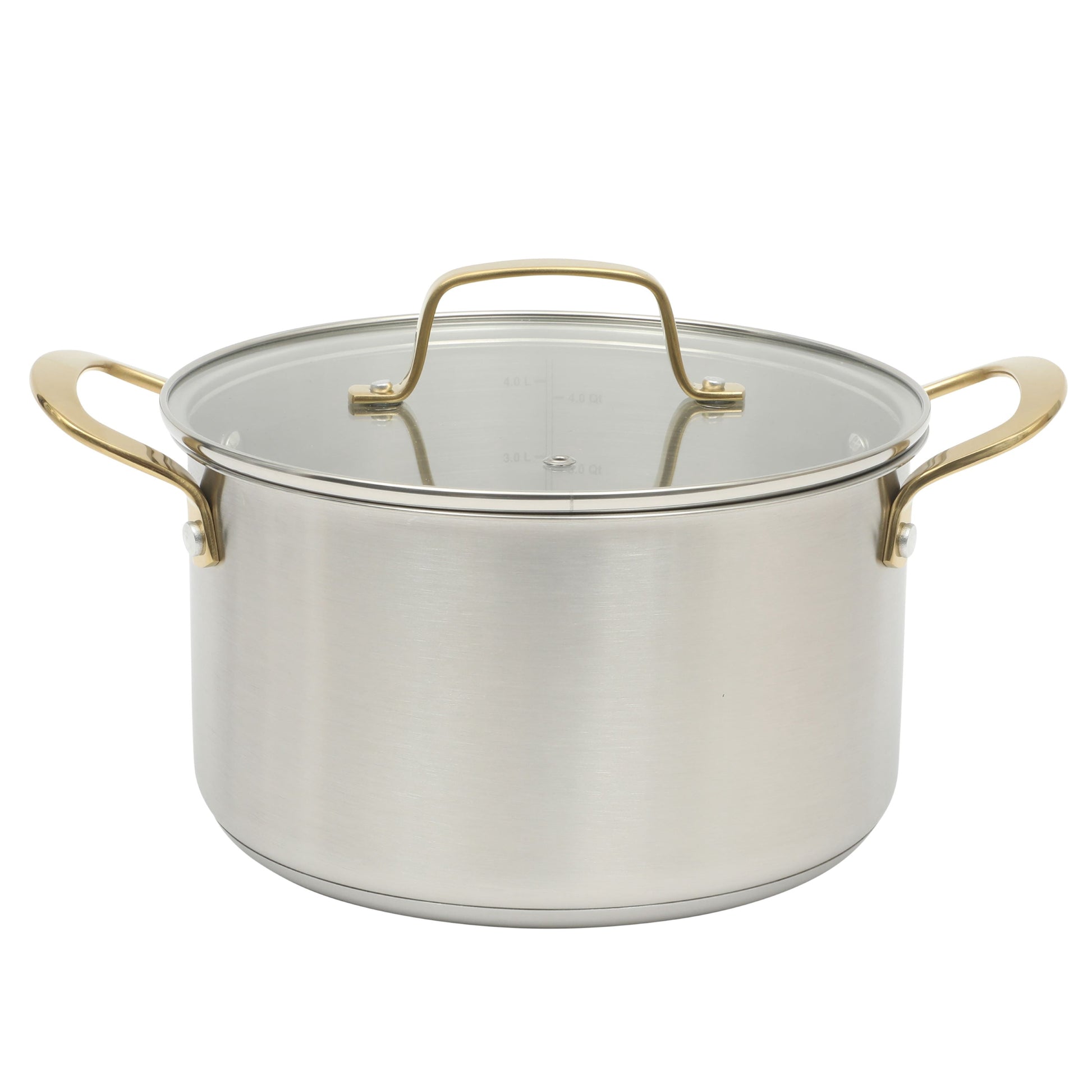 Martha Stewart 5 qt Stainless Steel Dutch Oven with Tempered Glass Lid