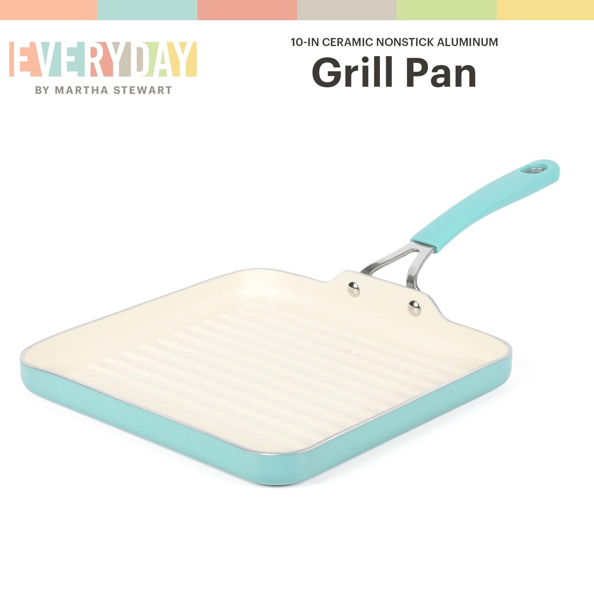 Martha Stewart Kitchen 4.5 Quart Nonstick Ceramic Saute Fry Pan with Lid