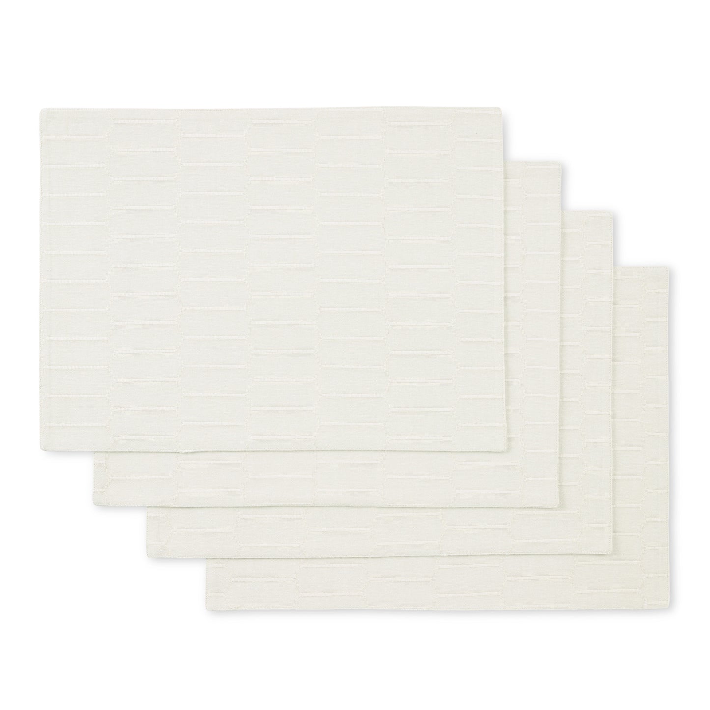 Martha Stewart Honeycomb Modern Farmhouse Reversible Fabric Placemat 4-Pack Set, Beige, 13"x17.5"