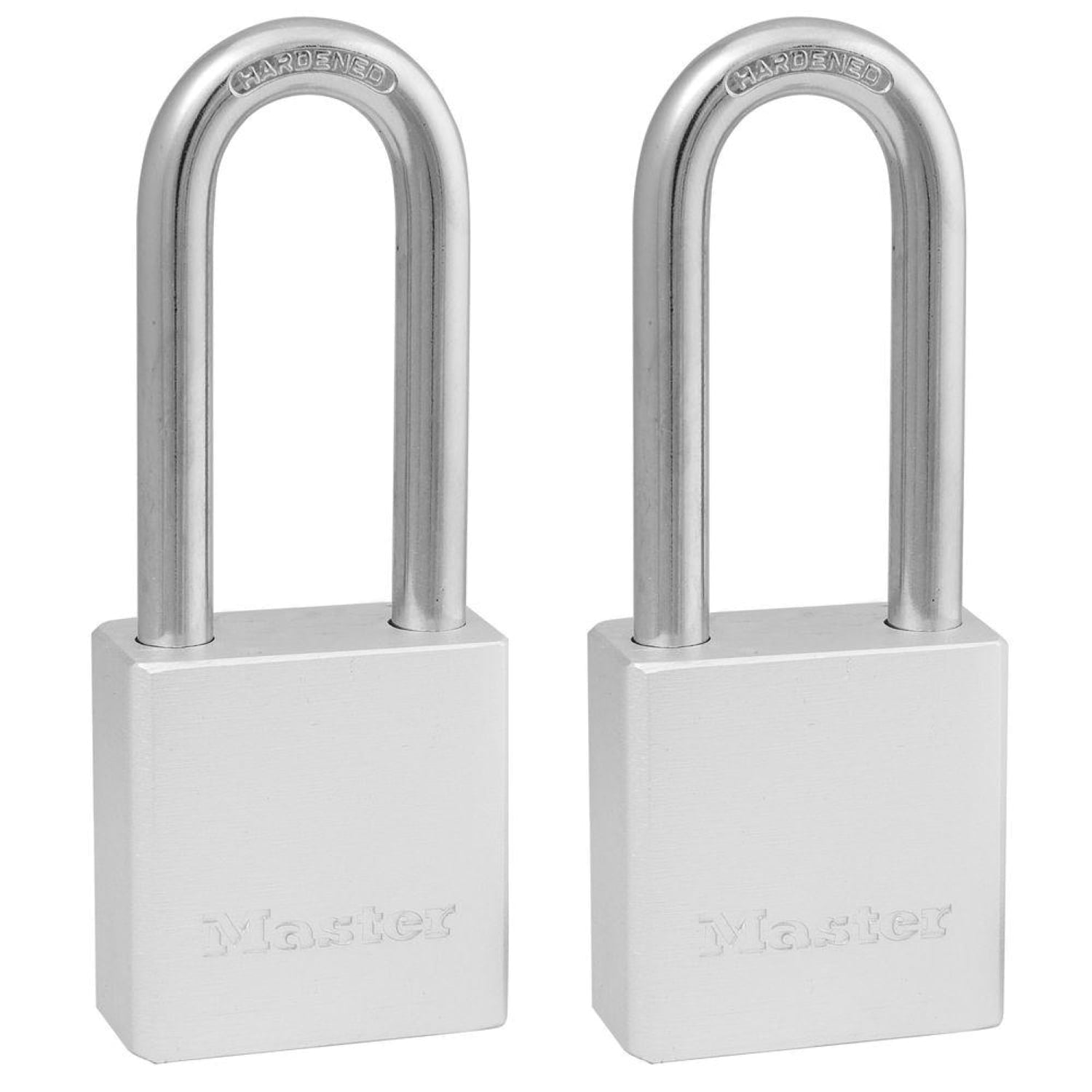 Master Lock 1-1/2" Solid Steel Long Shackle Padlock; 2-Pack