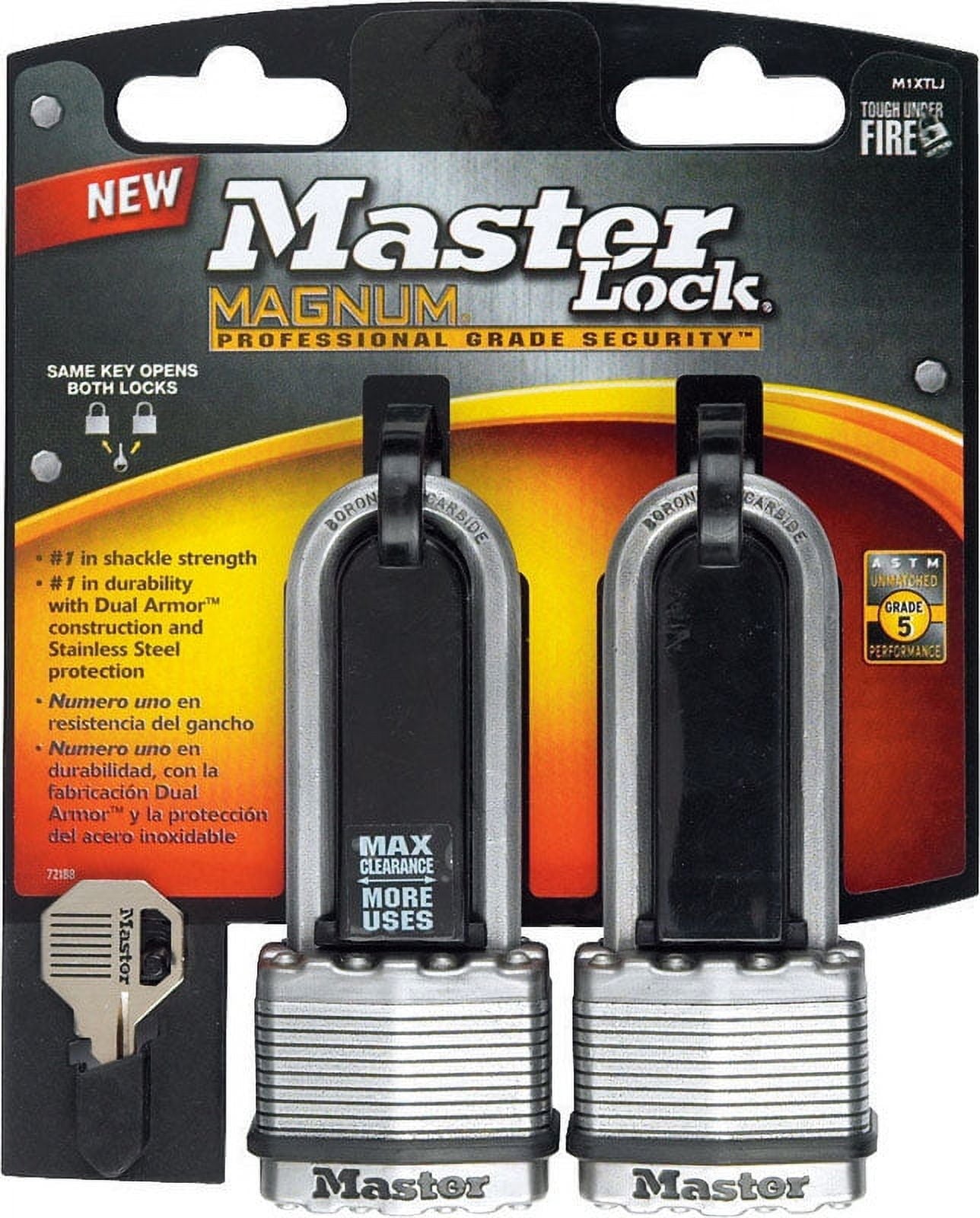 Master Lock 1-9/16" H x 11/16" W x 1-3/4" L Laminated Steel Dual Ball Bearing Locking Padlock