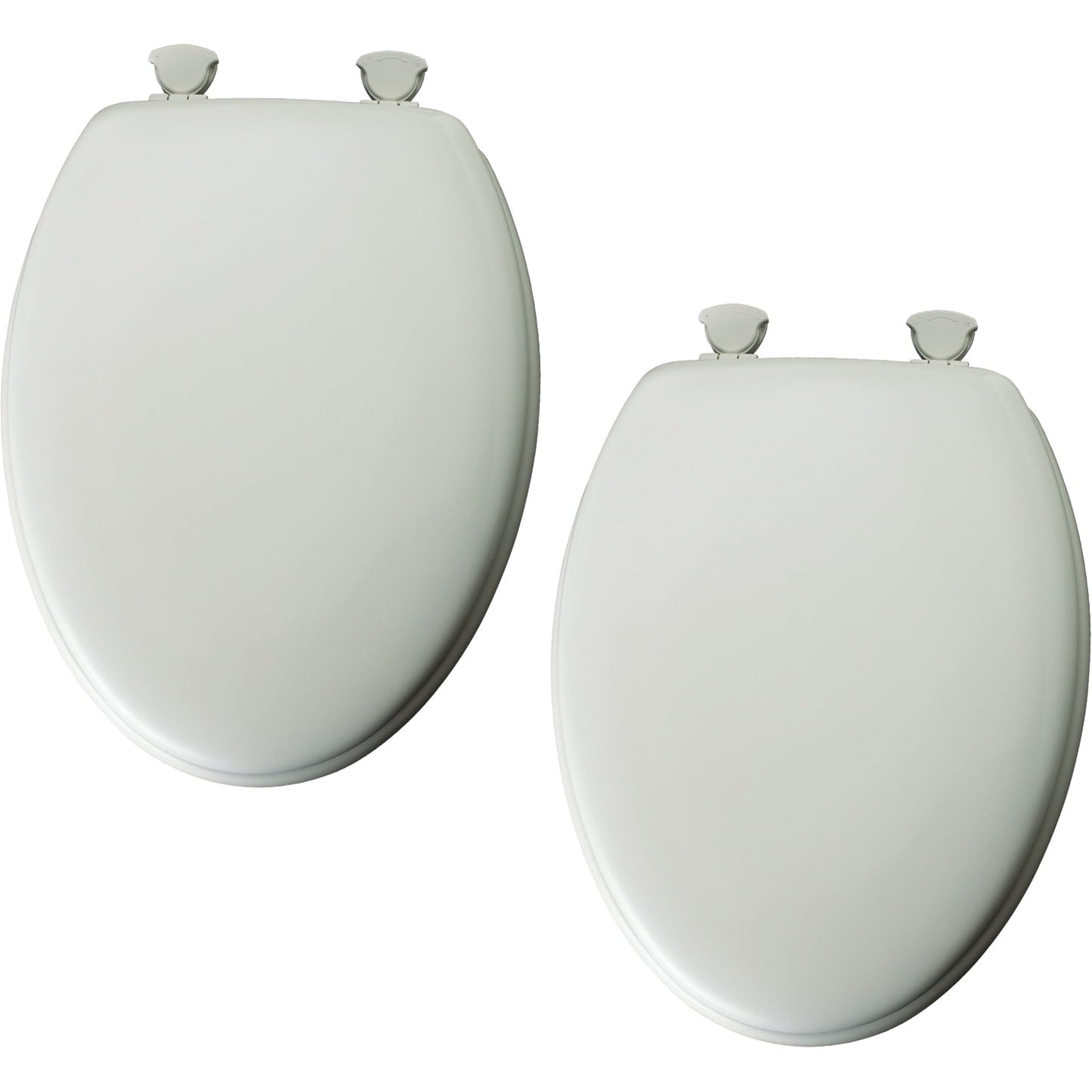 Mayfair White Elongated Traditional Wood Toilet Seat, 2 pack
