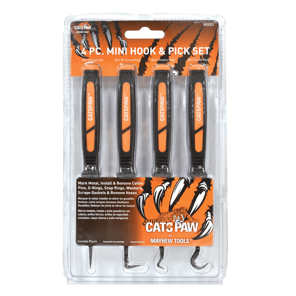 Mayhew Tools 60003 Dominator 4-Piece Mini Hook & Pick Set