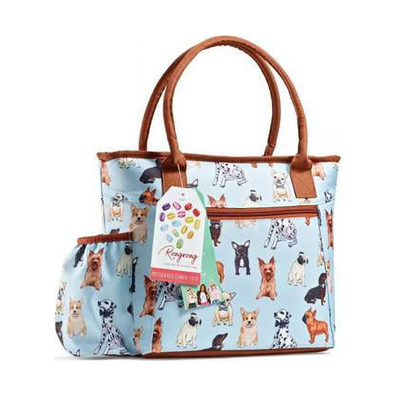 Medport Fit & Fresh Girls Pups Sky Insulated Vegan Leather Reusable Lunch Bag & Box
